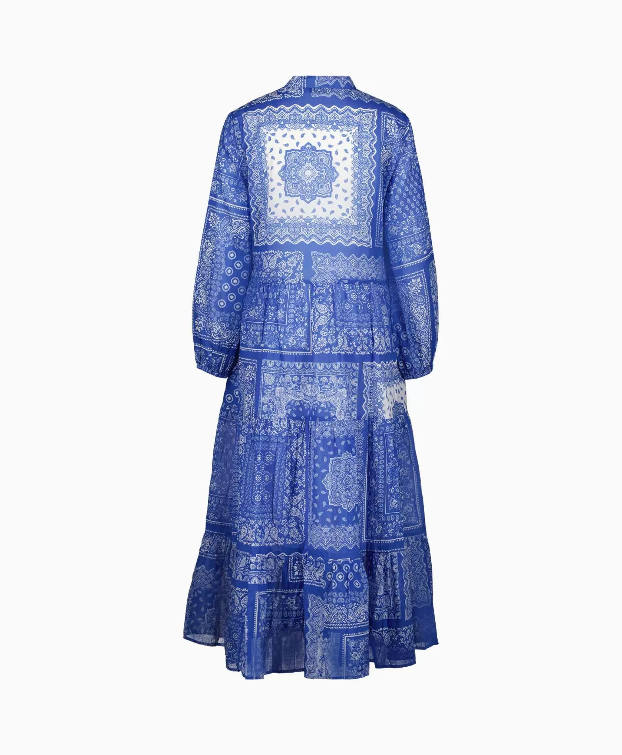 Jurken*0039 Italy Maxi Jurk Mila Long 212344 Blauw Dessin