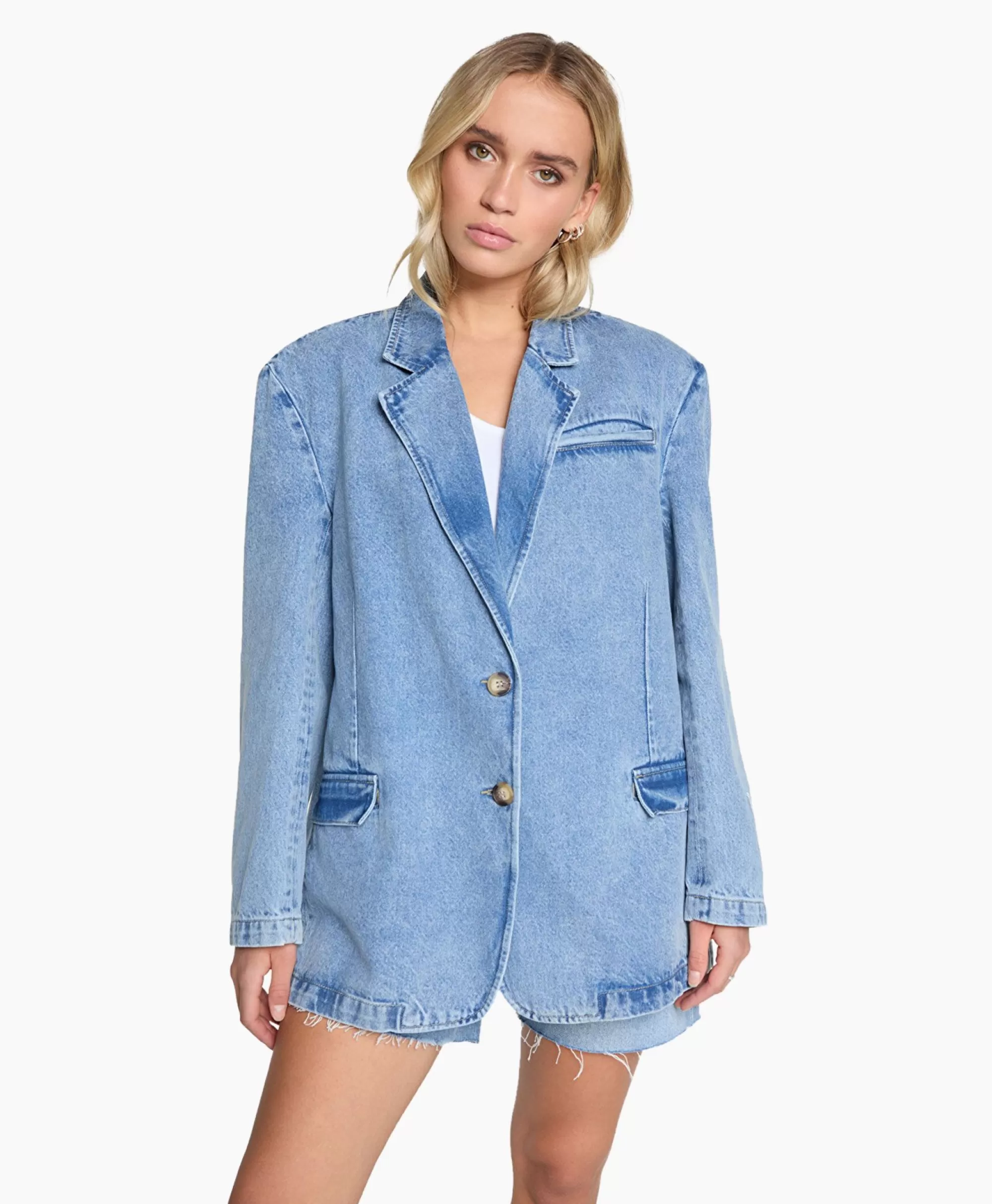 Blazers*Alix The Label Blazer Woven Denim Blauw