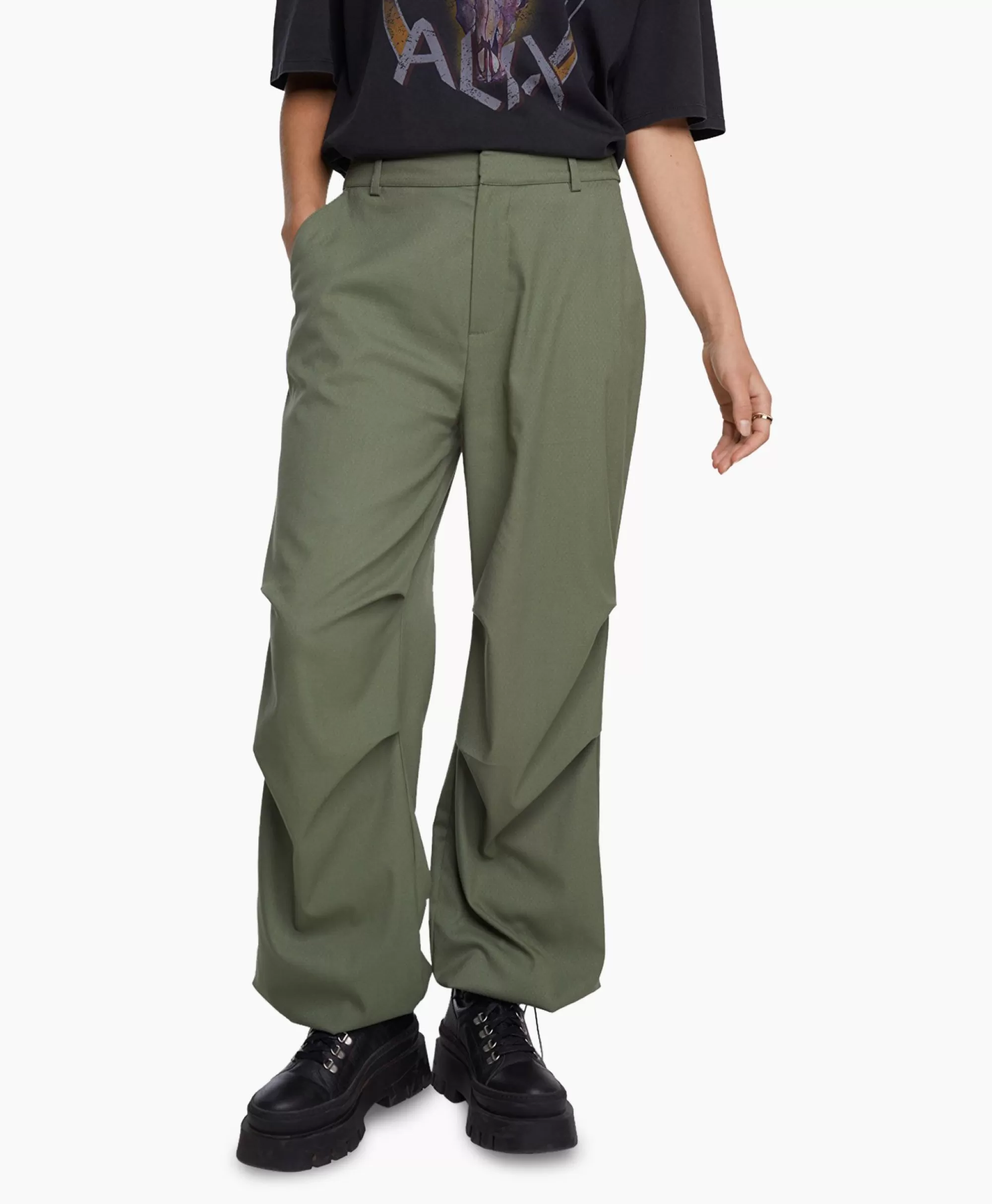 Broeken*Alix The Label Cargobroek Woven Baggy Pants Groen