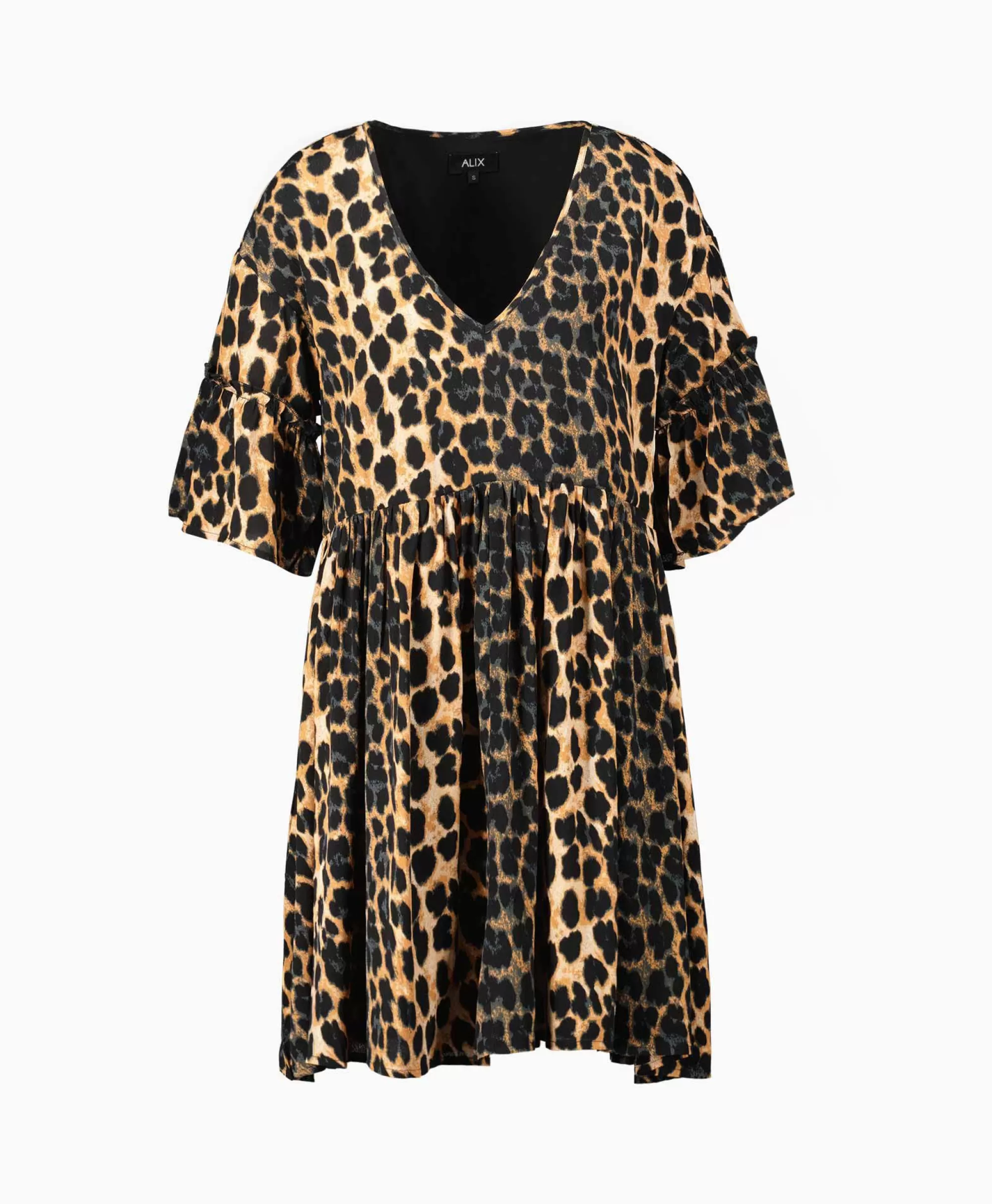 Bruiloftskleding*Alix The Label Jurk Ladies Woven Animal Dress Print + 2 Kleurig