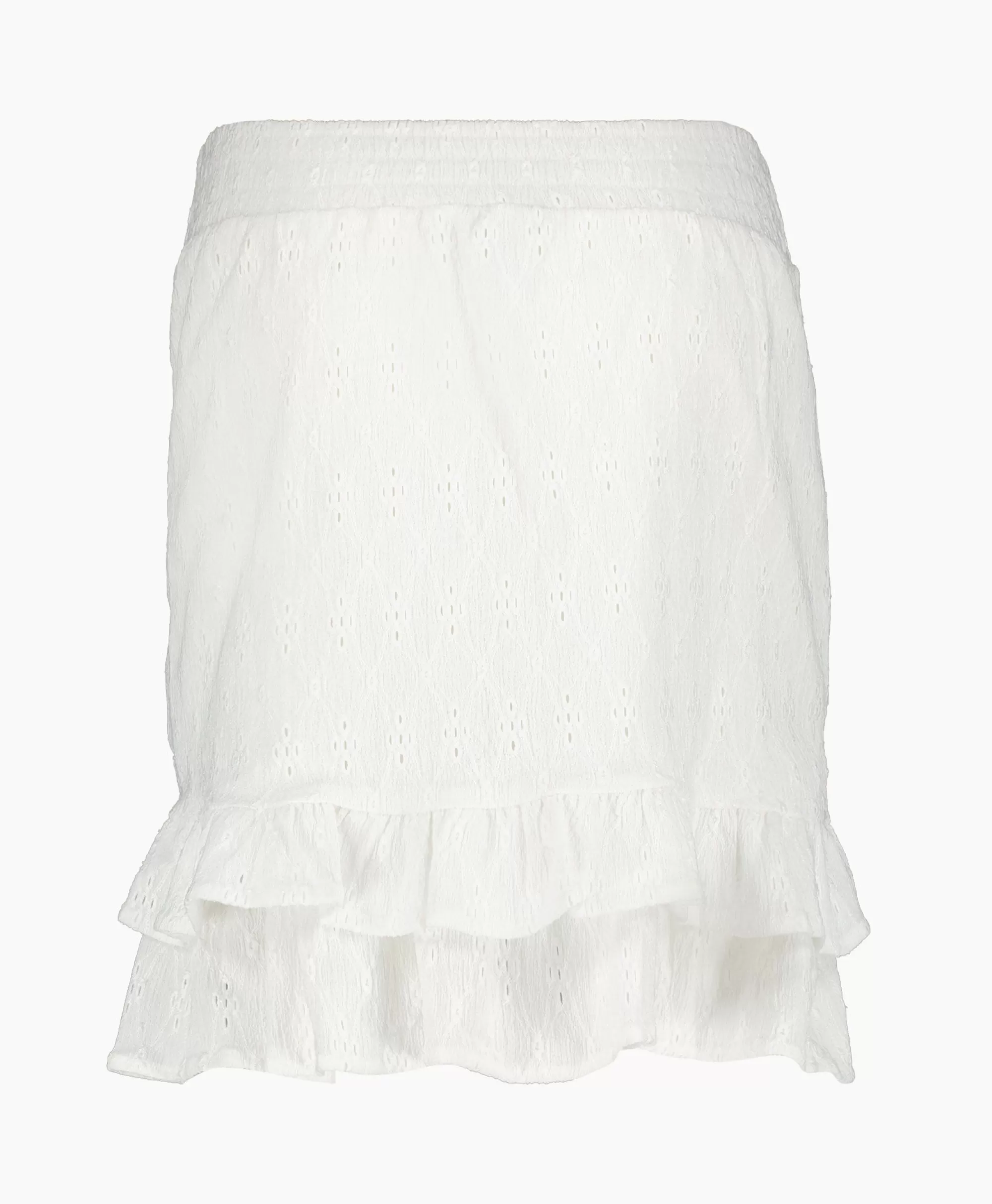 Rokken*Alix The Label Minirok Knitted Jersey Broderie Skirt Off White