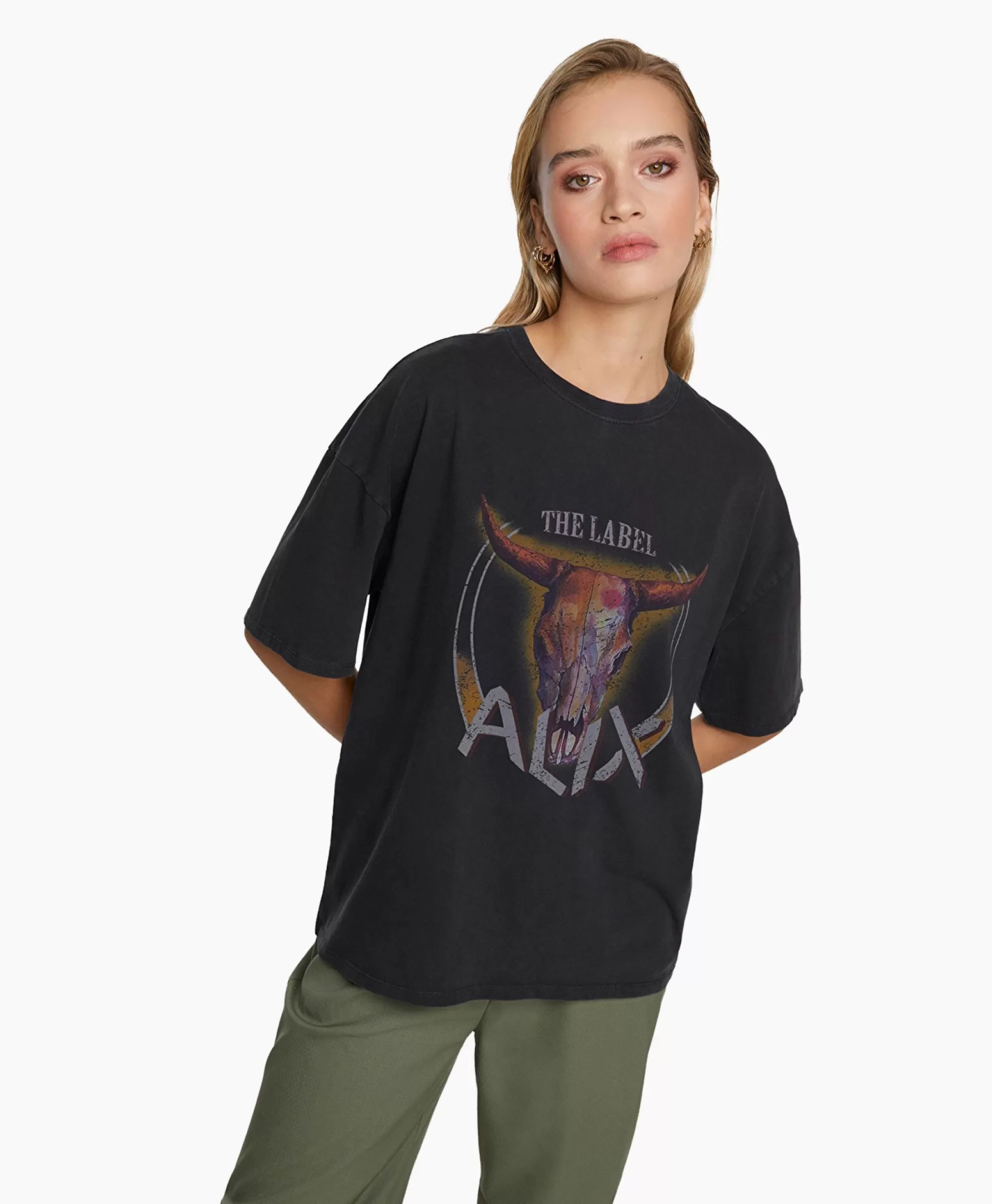 T-Shirts & Tops*Alix The Label T-Shirt Korte Mouw Knitted Bull Zwart