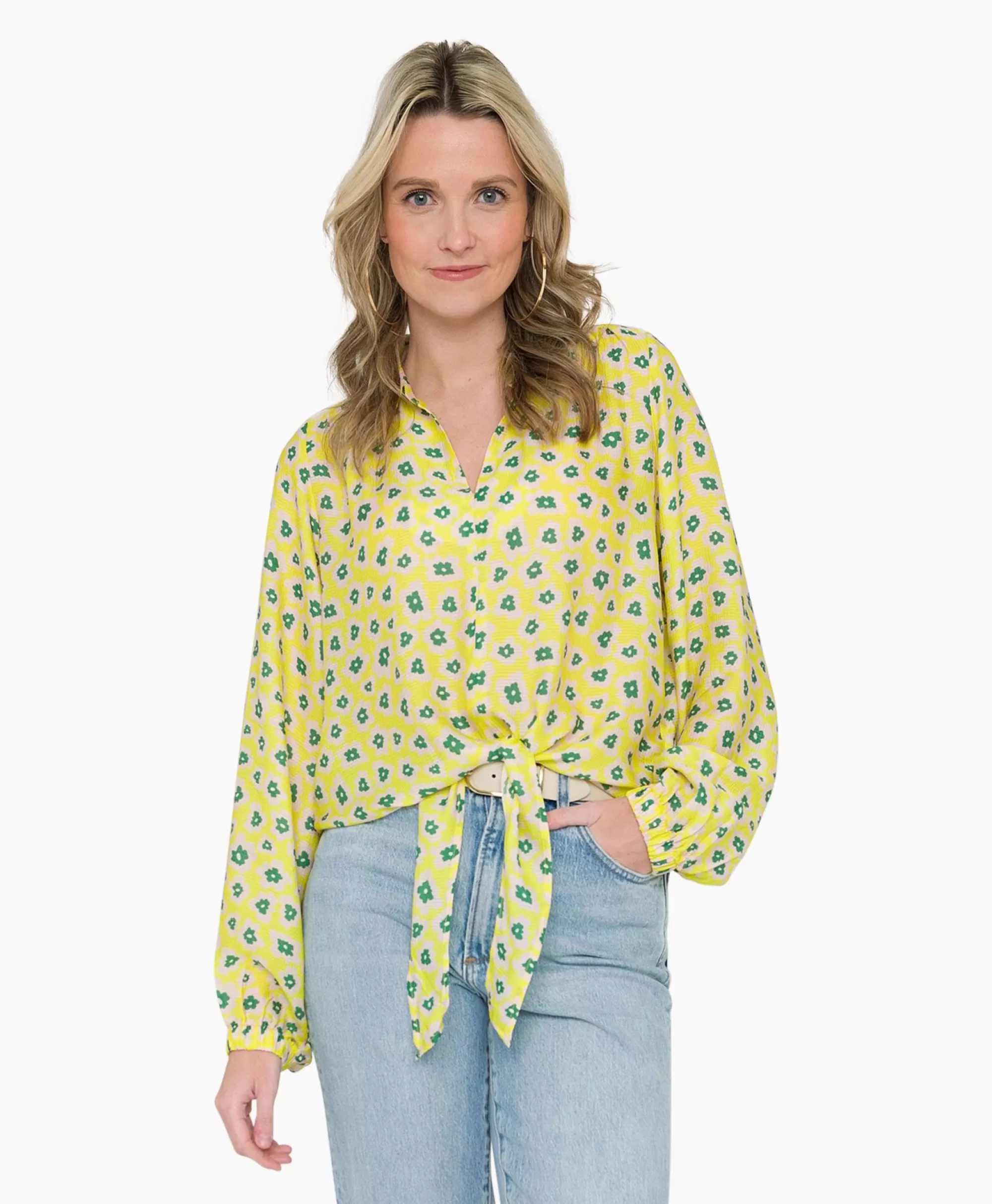 Blouses*Anna Van Toor Blouse 43A05-03377 Licht Groen