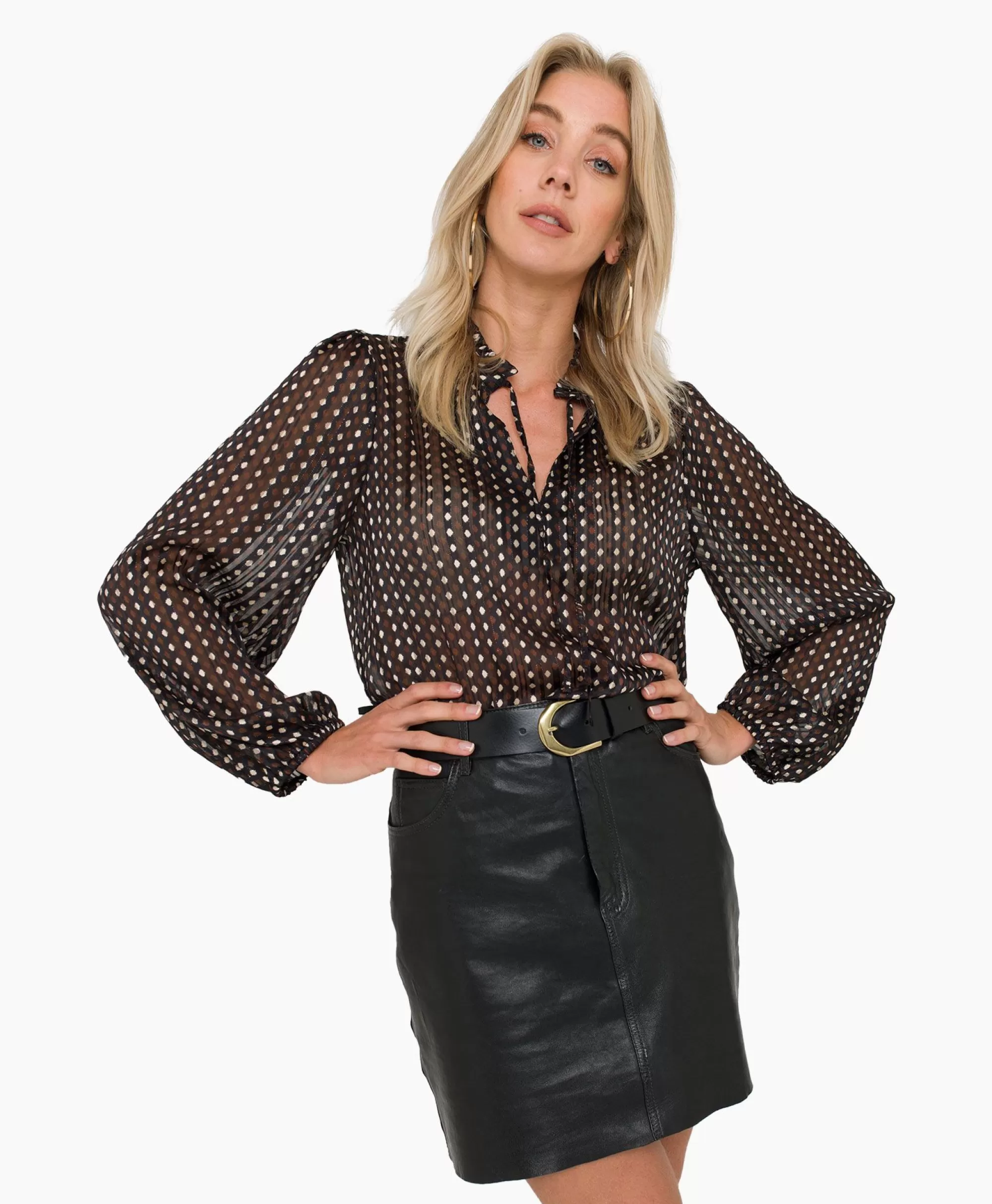 Blouses*Anna Van Toor Blouse 74A05-03367 Zwart