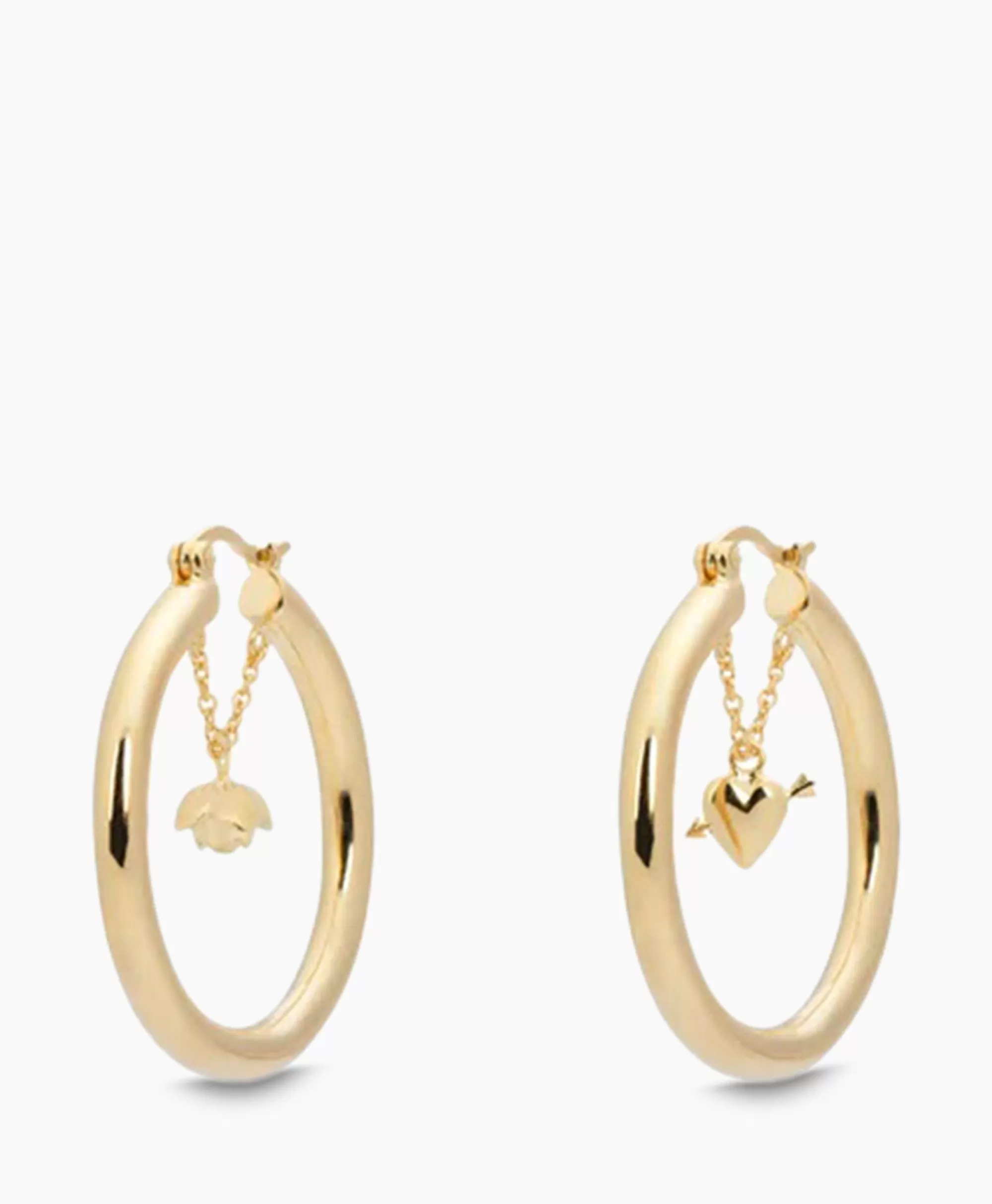 Sieraden*Anna+nina Oorbellen Love Story Hoop Earrings Silver Goldplat Goud