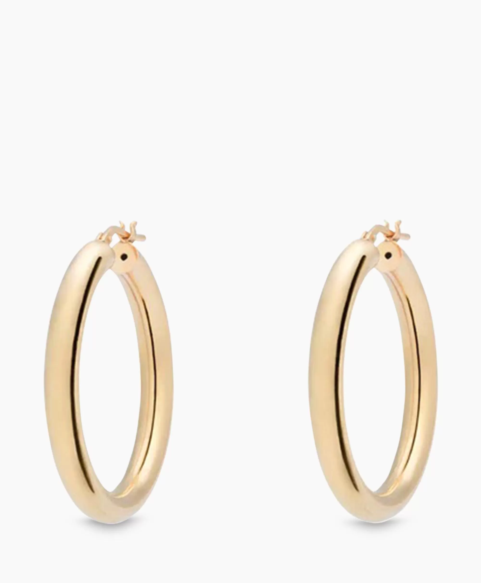 Sieraden*Anna+nina Oorbellen Round Plain Hoop Earrings Silver Goldpla Goud