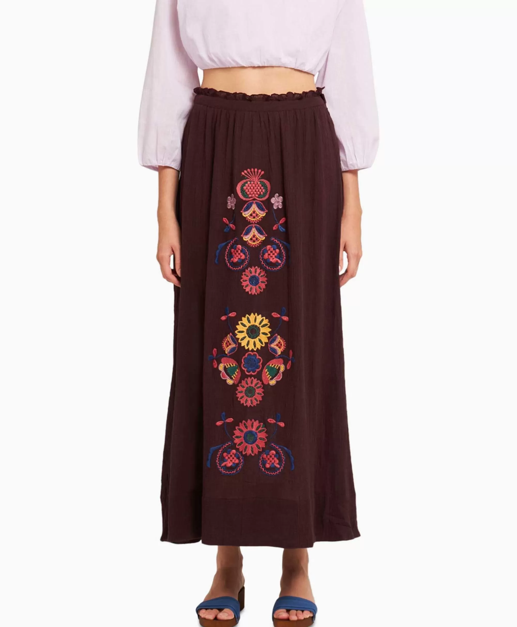 Rokken*Antik Batik Maxi Rok Magoo1Ski Bruin