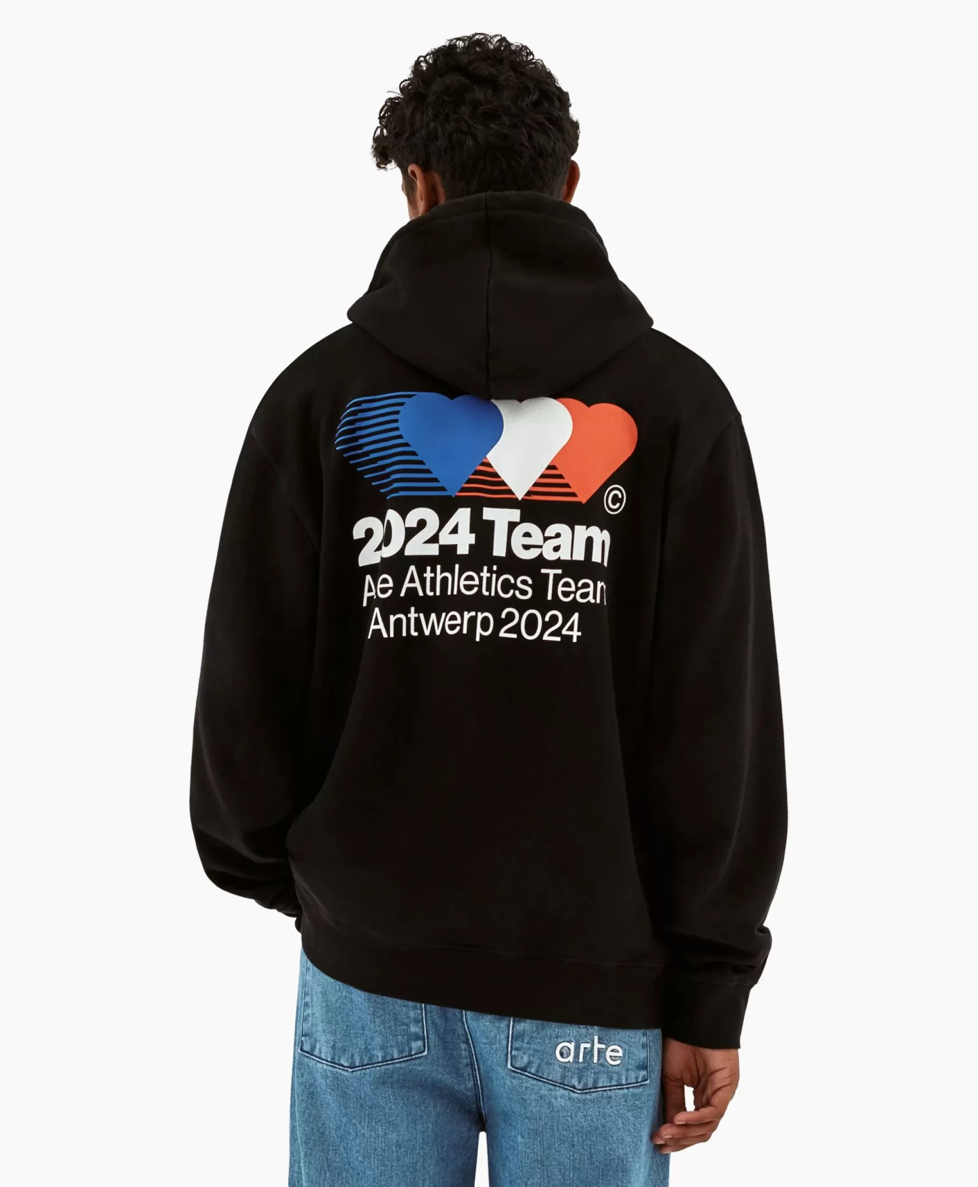 Truien*Arte Antwerp Hoodie Heart France Back Print Zwart