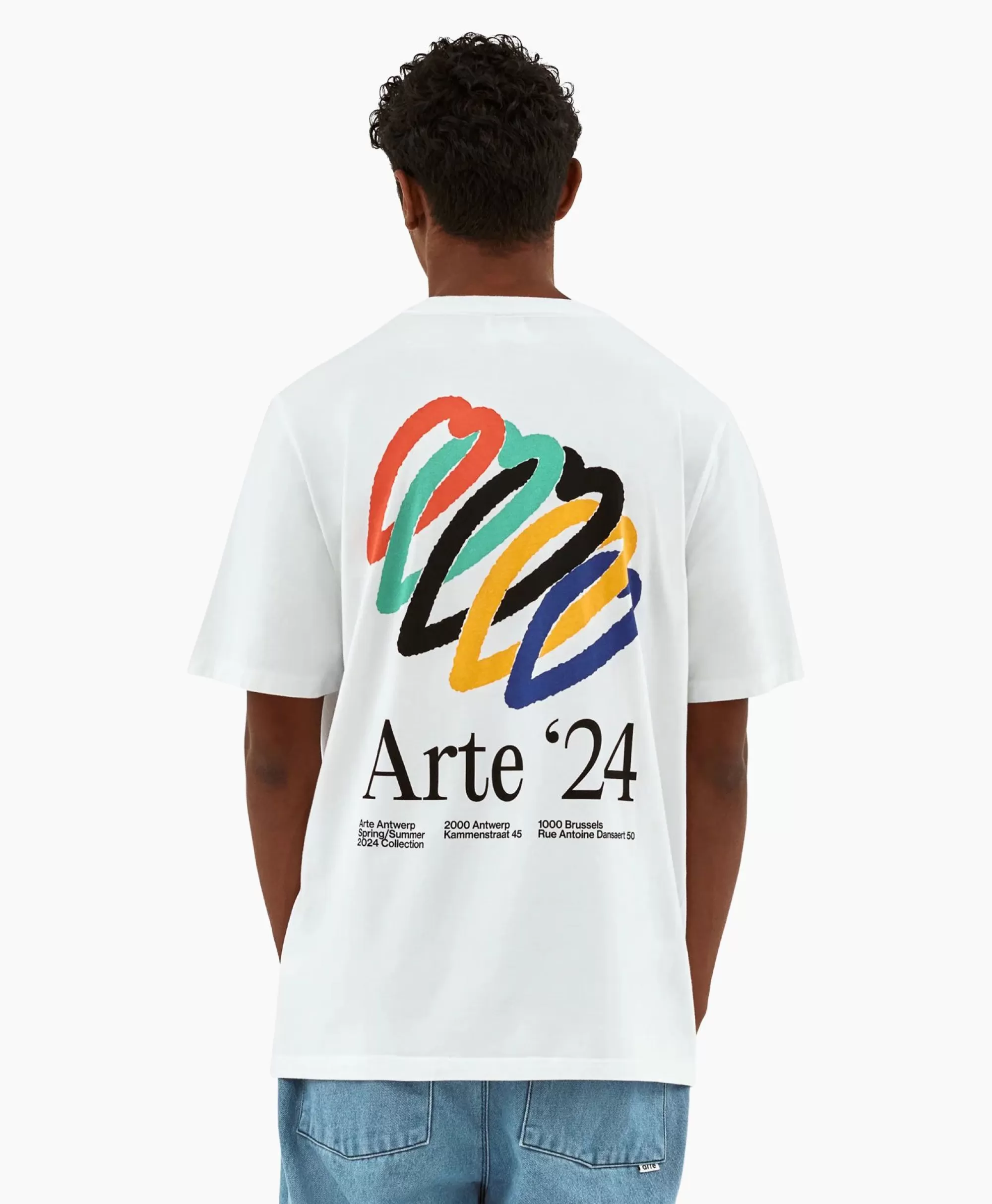 T-Shirts*Arte Antwerp T-Shirt Korte Mouw Heart Rings Back Print Wit