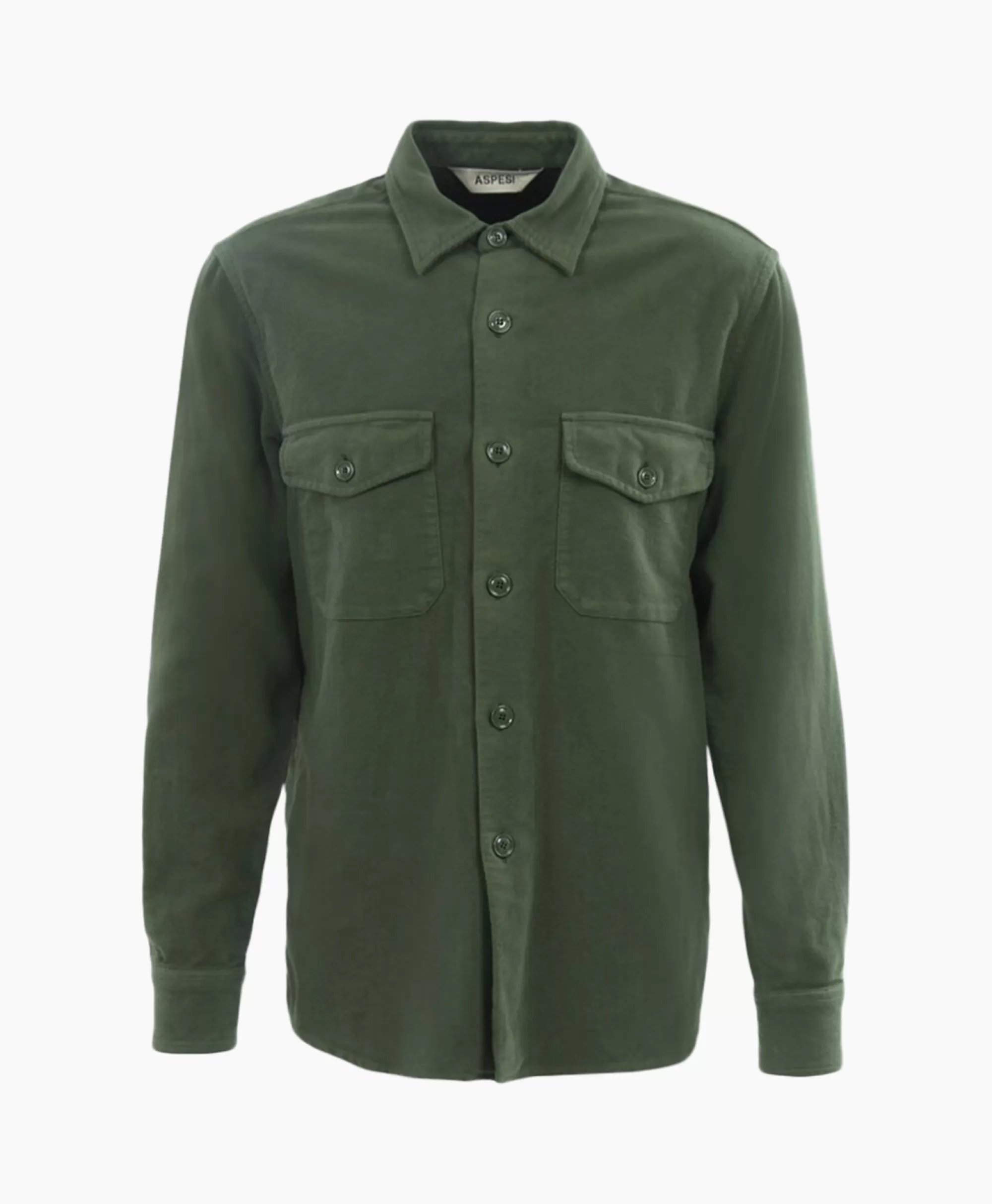 Overhemden*Aspesi Overhemd Camicia Ut-Shirt Groen