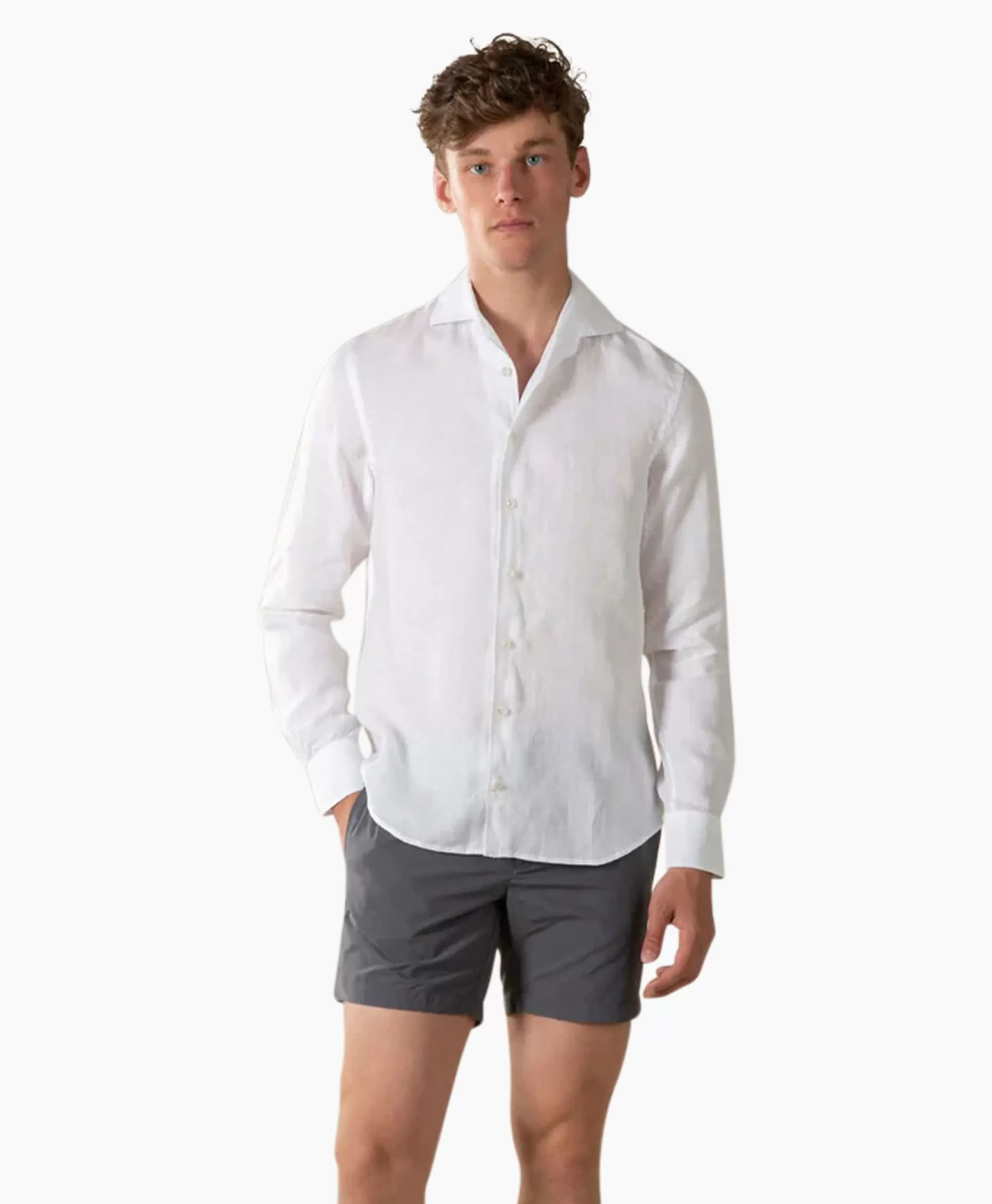 Overhemden*Aurelien Overhemd Seaside Shirt Wit