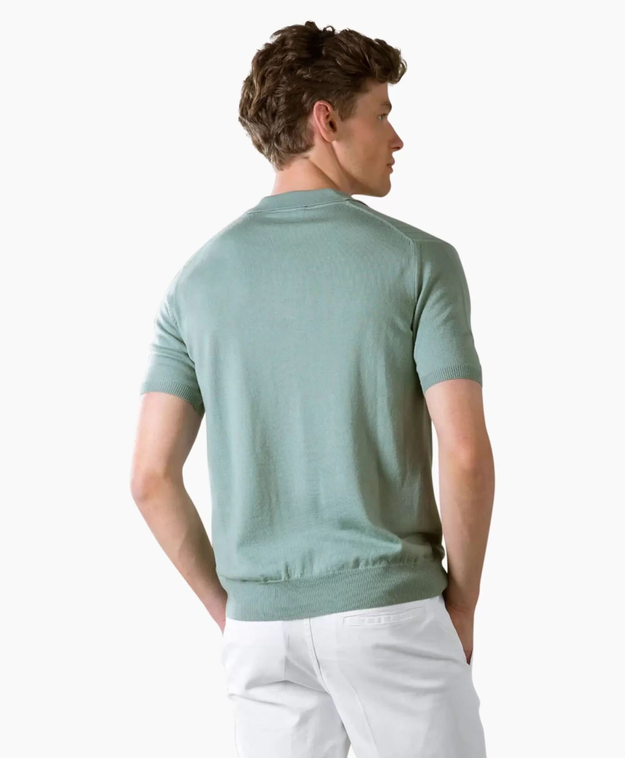 Polo'S*Aurelien Polo Buttonles Ribsl Groen