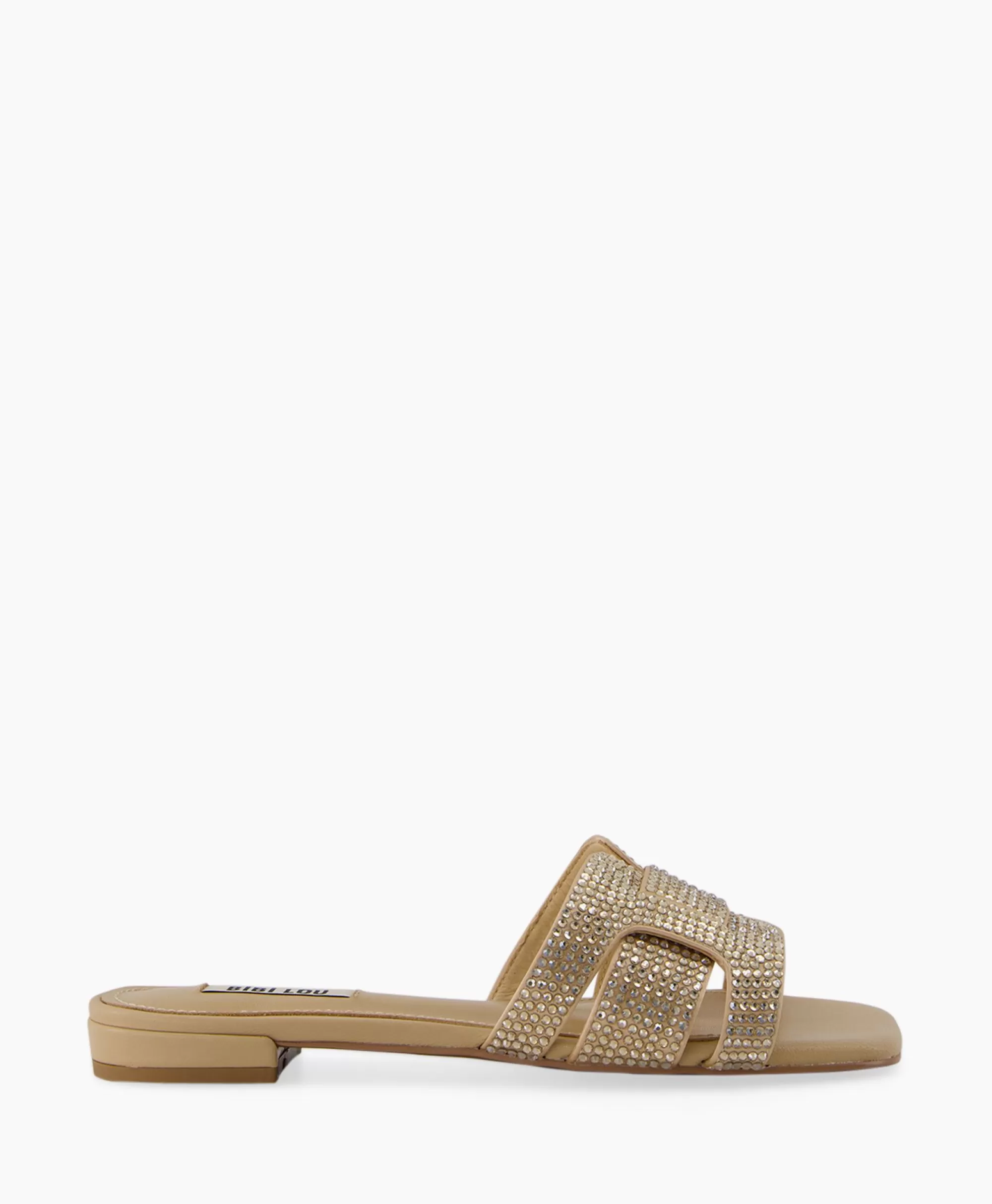 Sandalen*Bibi Lou Sandaal Zonder Hak Strass Beige