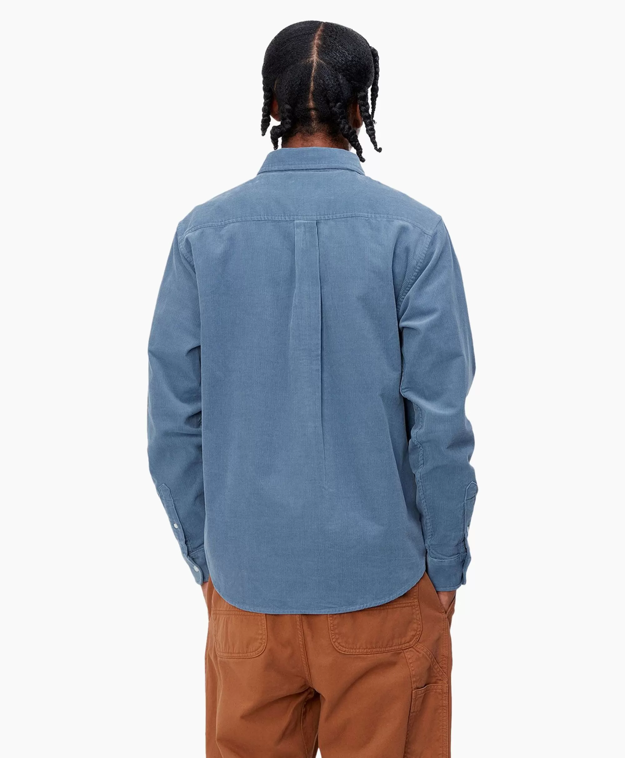 Overhemden*Carhartt Wip Overhemd L/S Madison Fine Cord Blauw