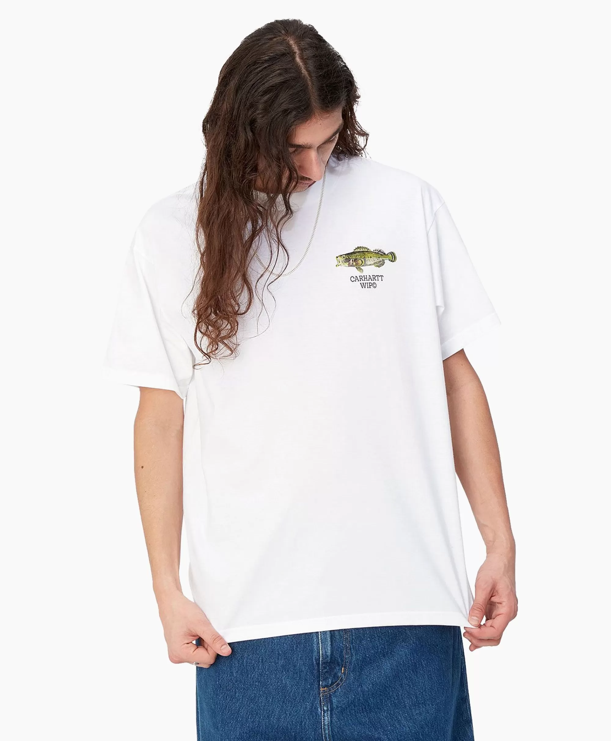 T-Shirts*Carhartt Wip T-Shirt Korte Mouw S/S Fish Wit