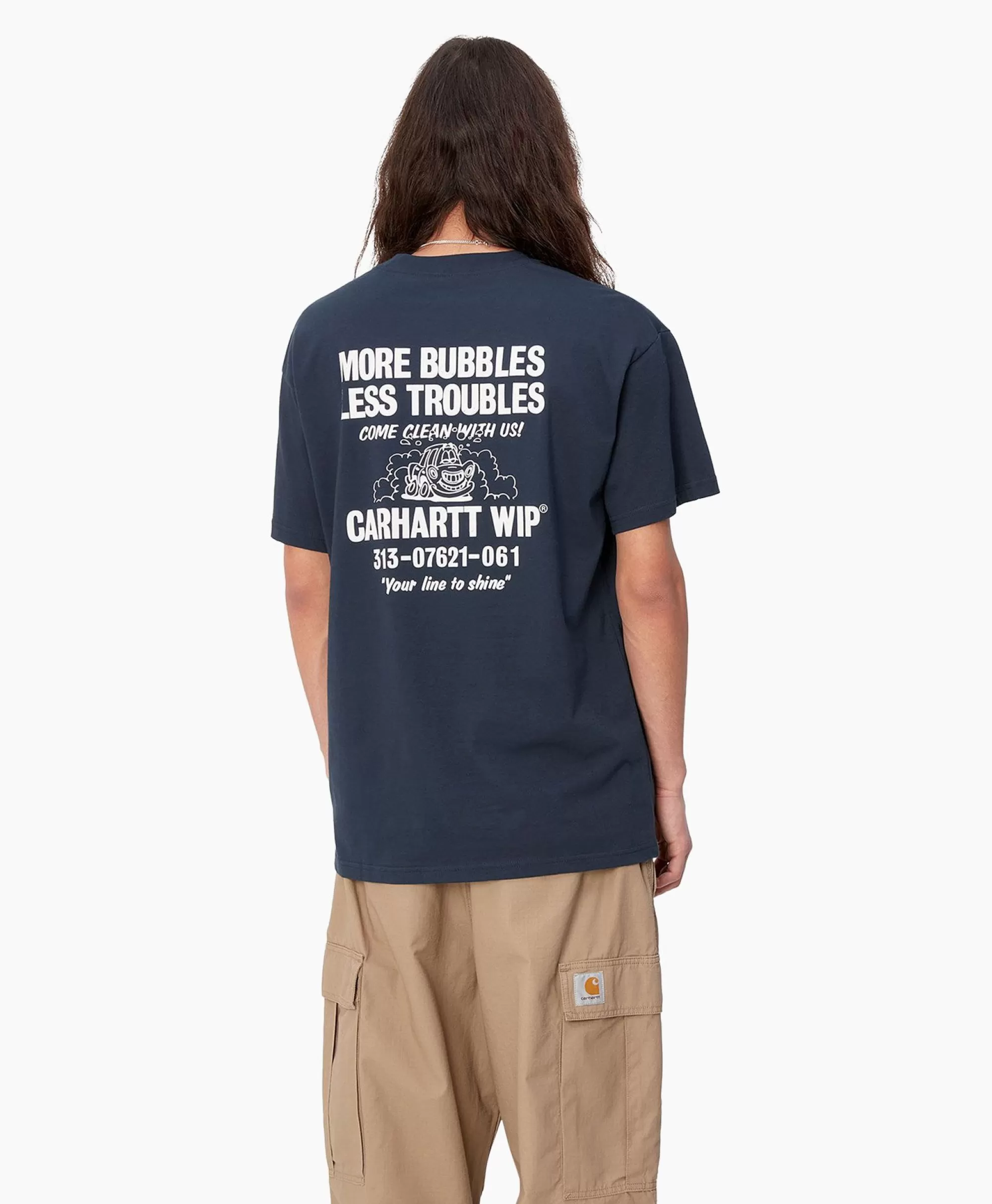 T-Shirts*Carhartt Wip T-Shirt Korte Mouw S/S Less Troubles Blauw