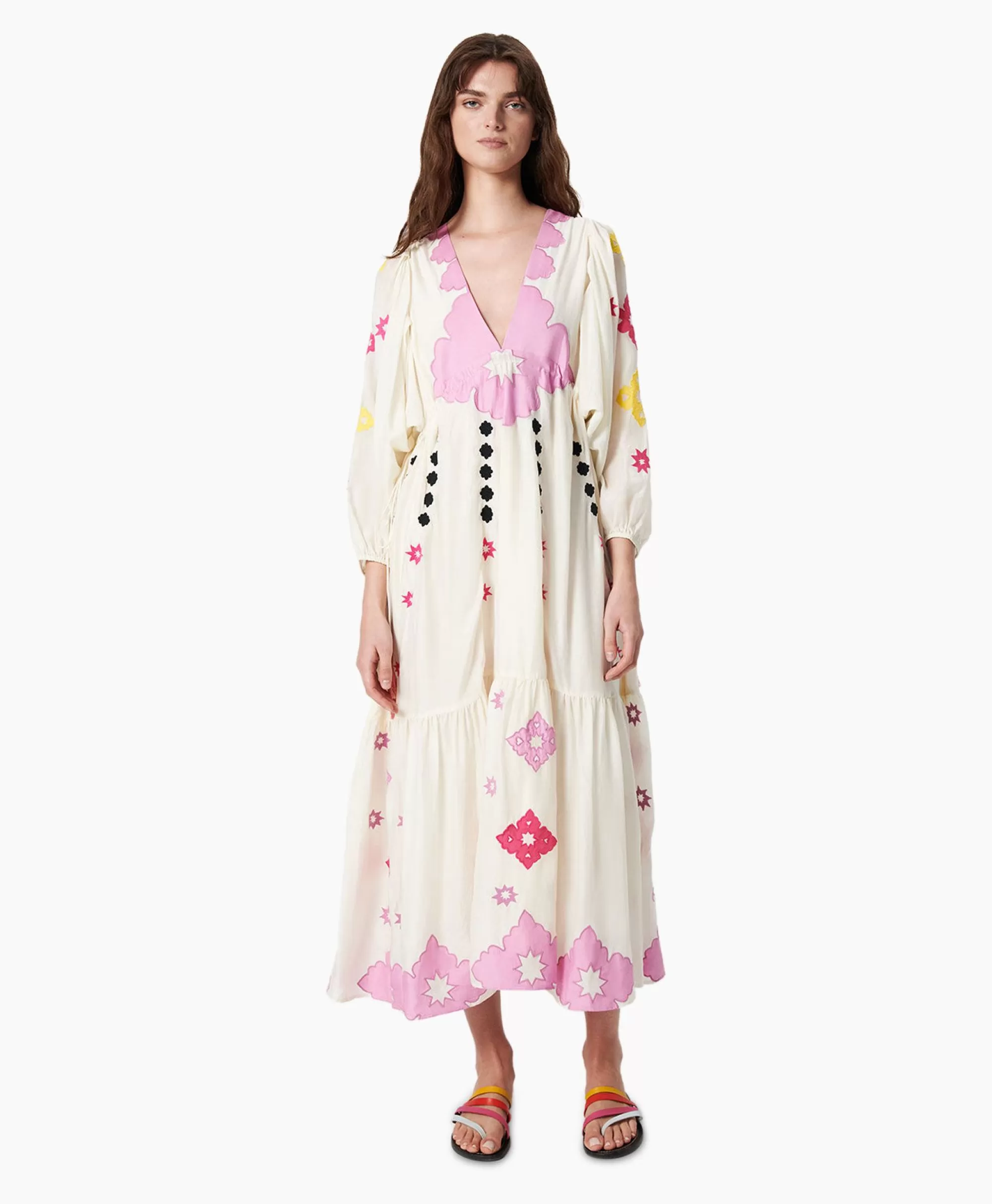 Bruiloftskleding*Chufy Maxi Jurk Gypsy Embroidered Ecru