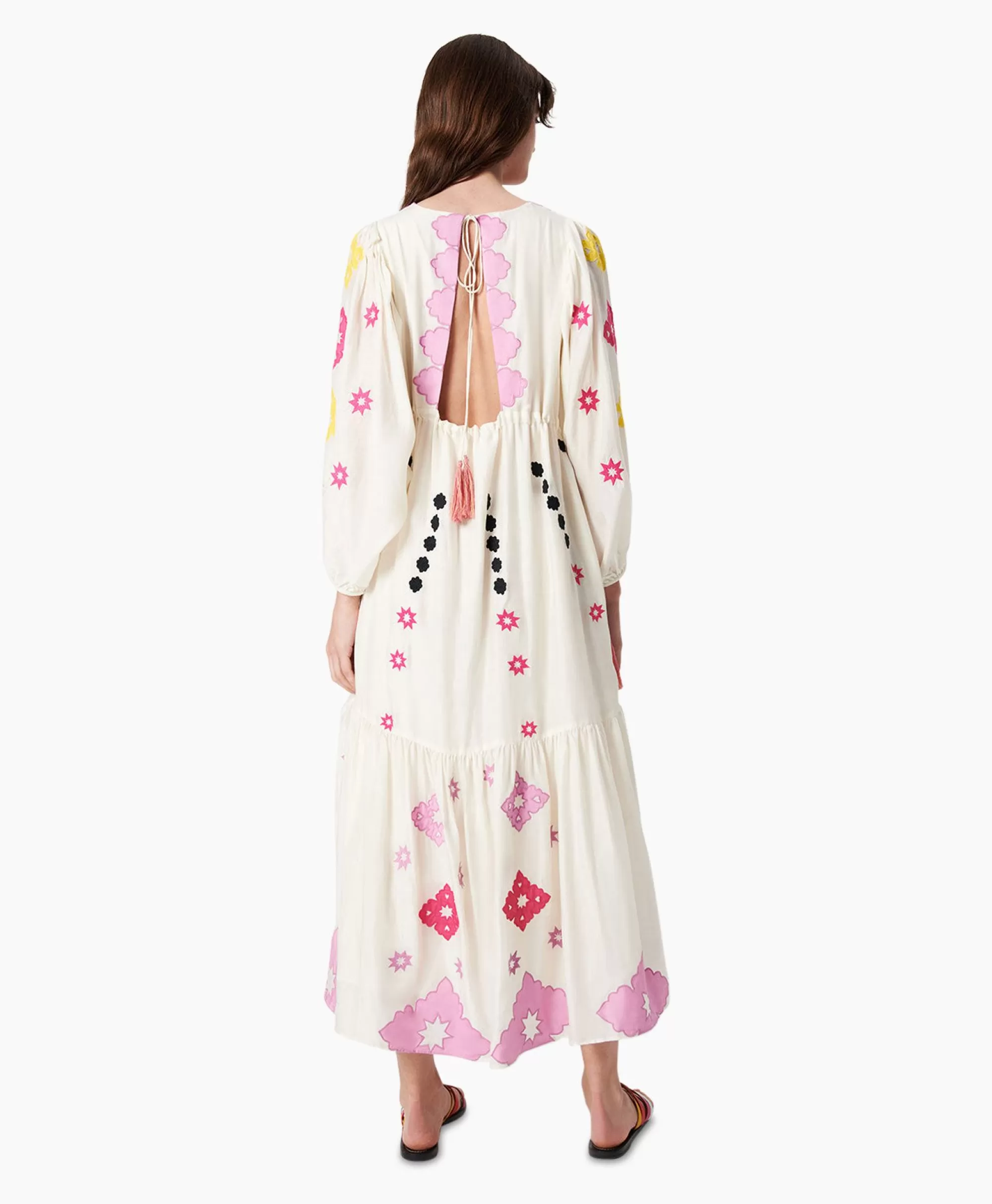 Bruiloftskleding*Chufy Maxi Jurk Gypsy Embroidered Ecru