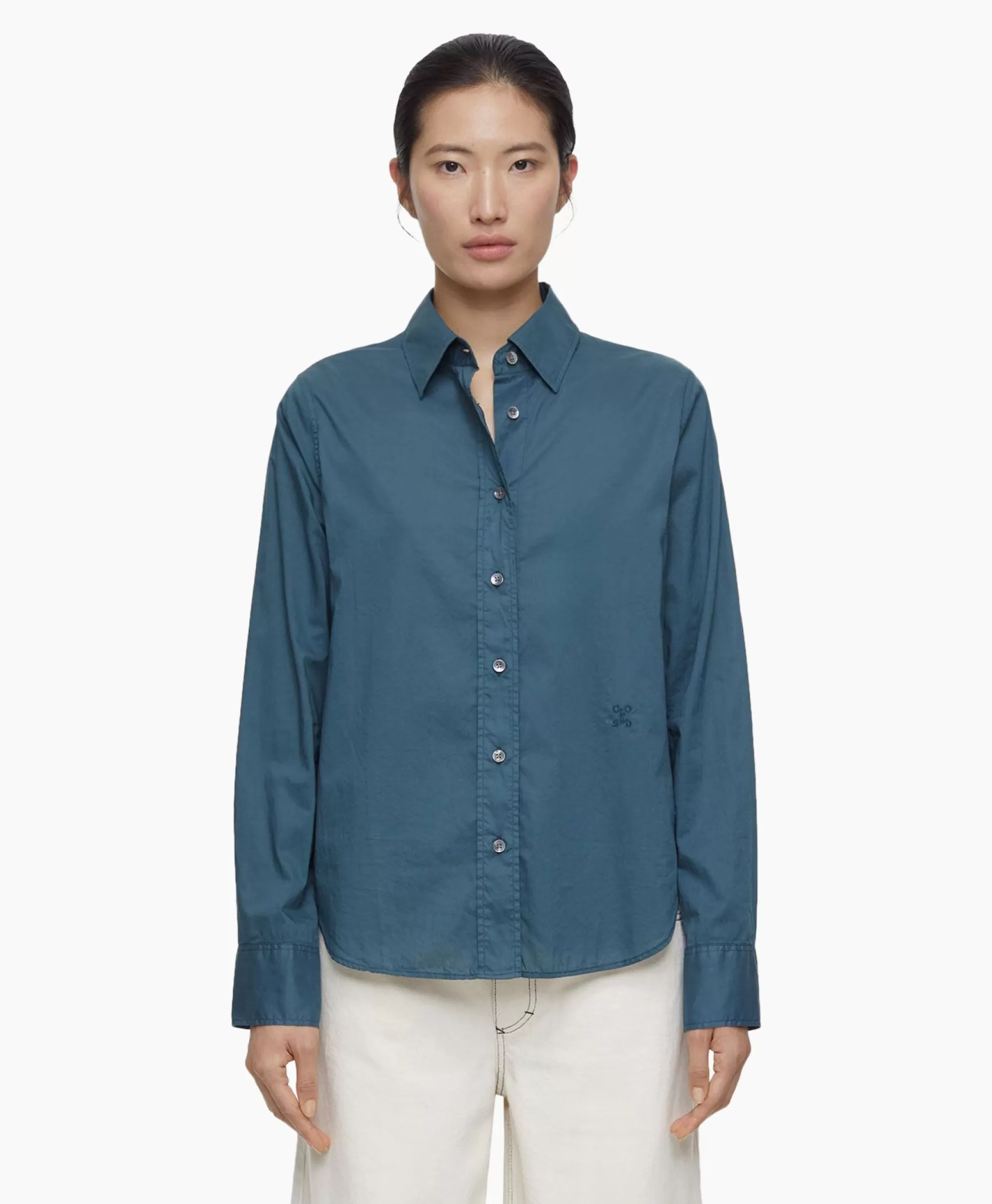 Blouses*Closed Blouse Fitted Blauw