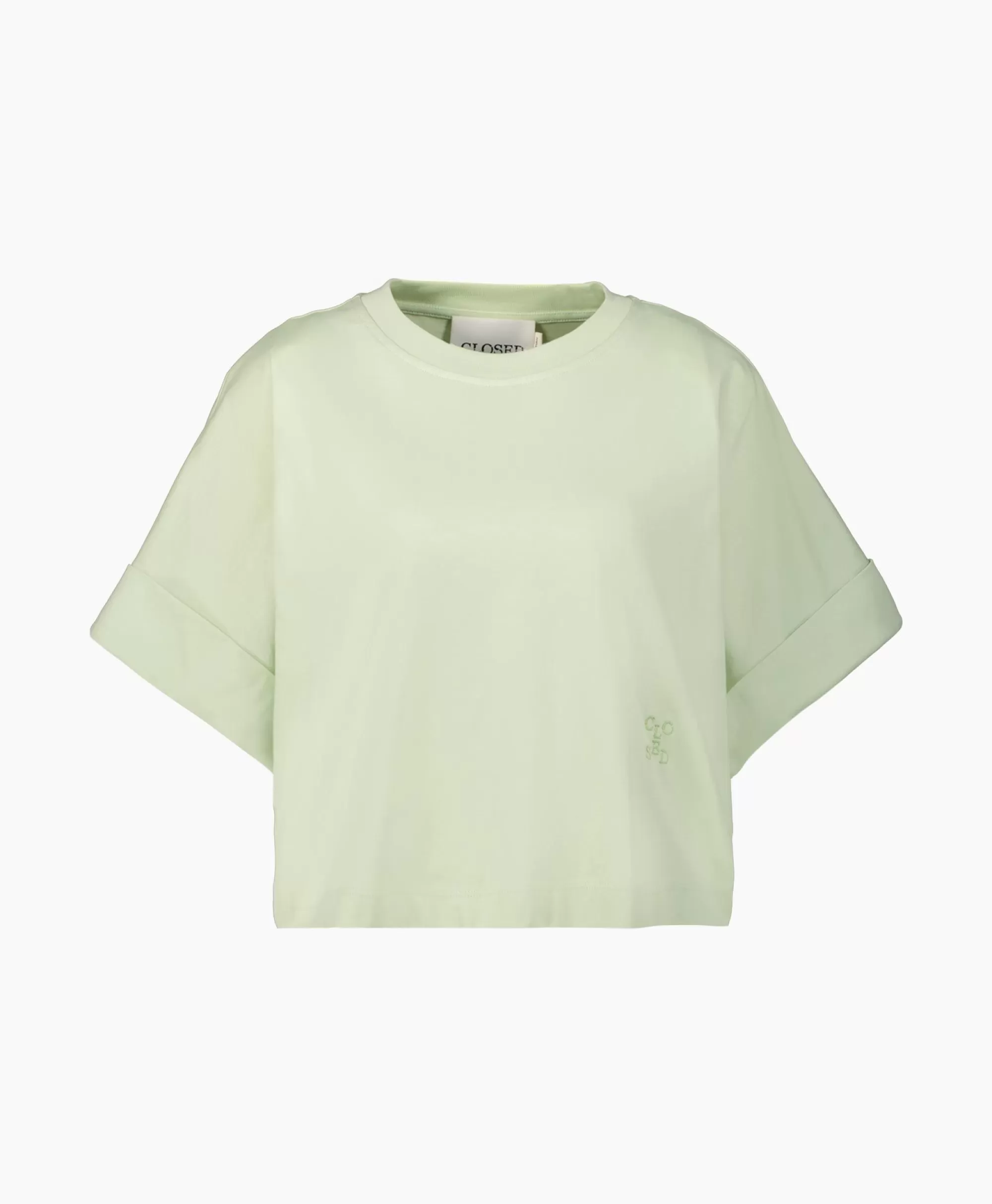 T-Shirts & Tops*Closed T-Shirt Korte Mouw Turn Up Licht Groen