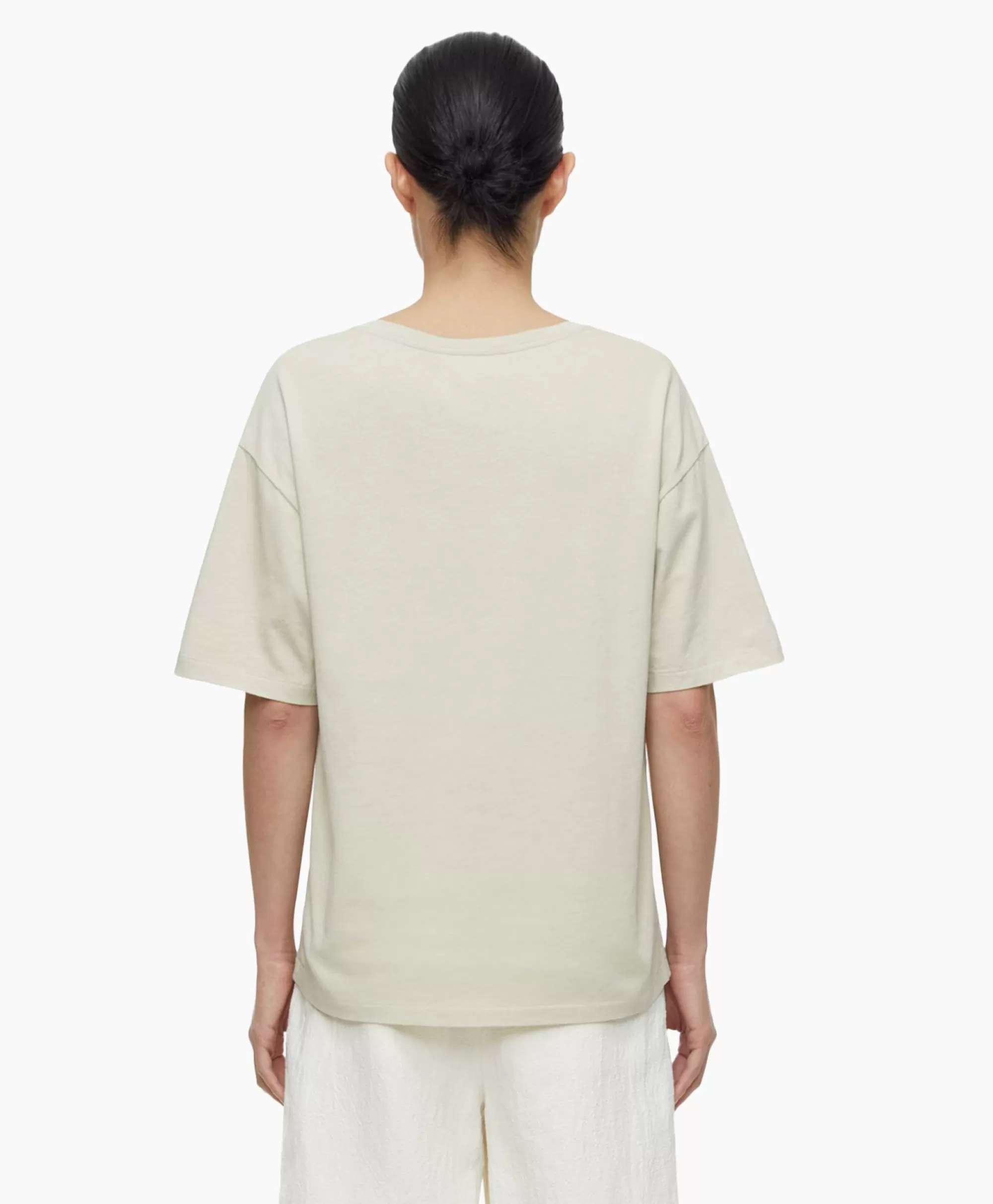 T-Shirts & Tops*Closed T-Shirt Korte Mouw V-Neck Short Sleeve Ivoor / Naturel