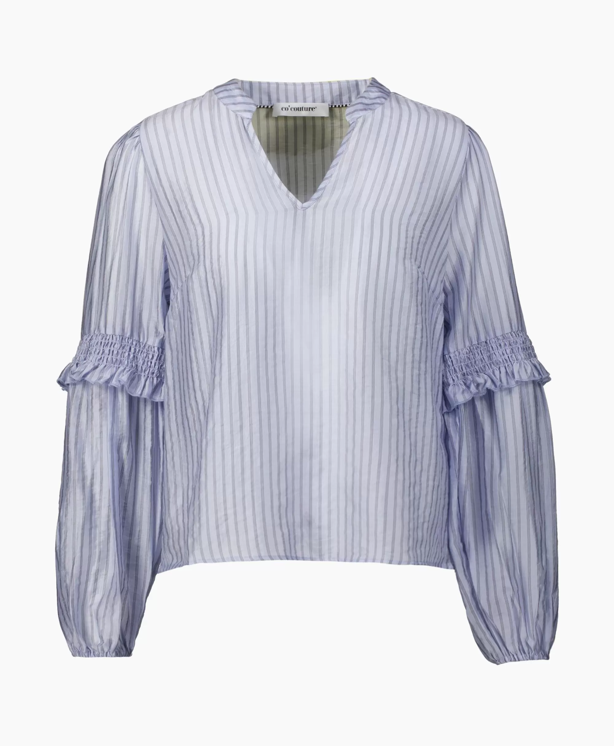 Blouses*Co'couture Co'Couture Blouse Sami Stripe Licht Blauw