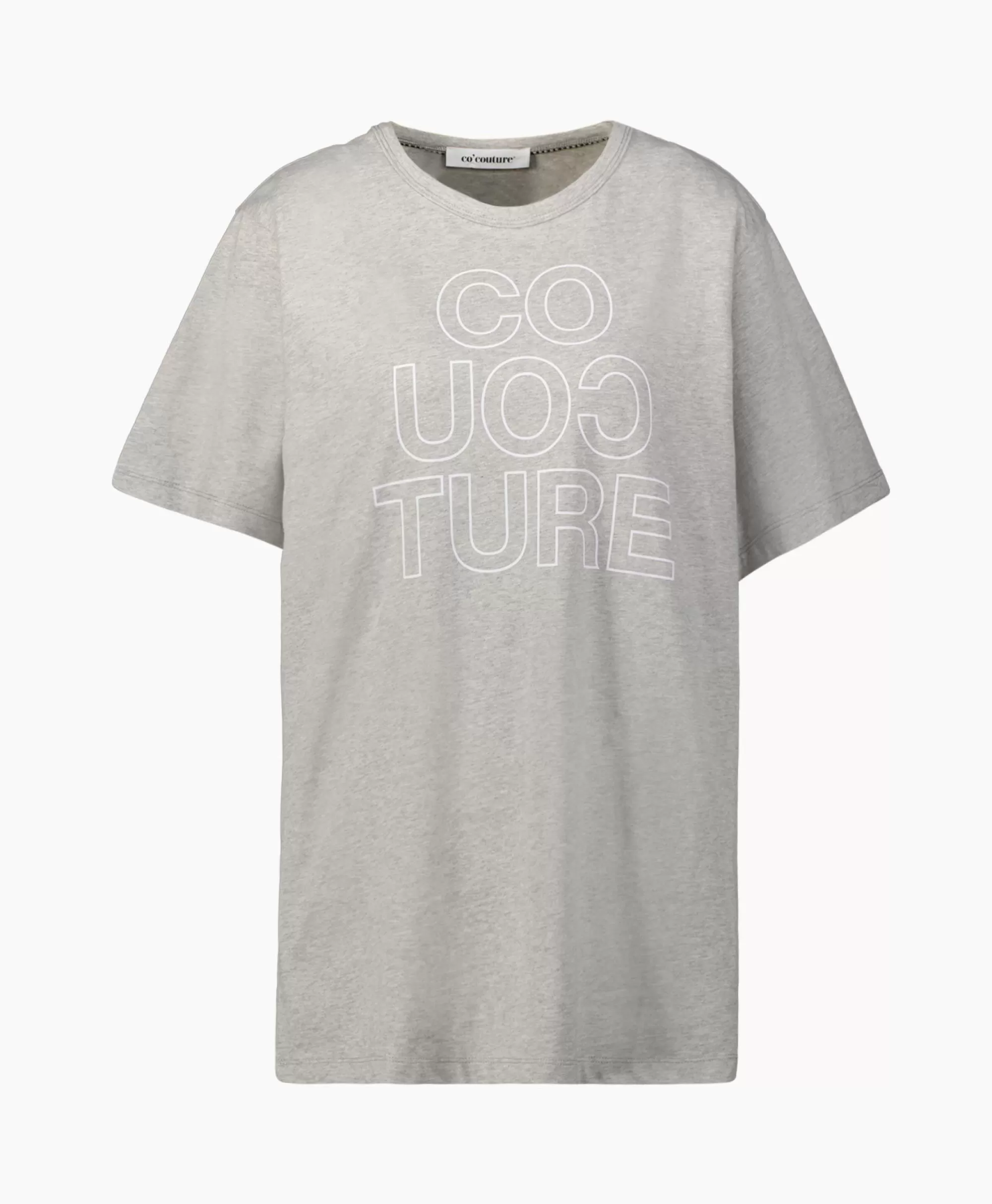 T-Shirts & Tops*Co'couture Co'Couture T-Shirt Korte Mouw Outline Oversize Grijs