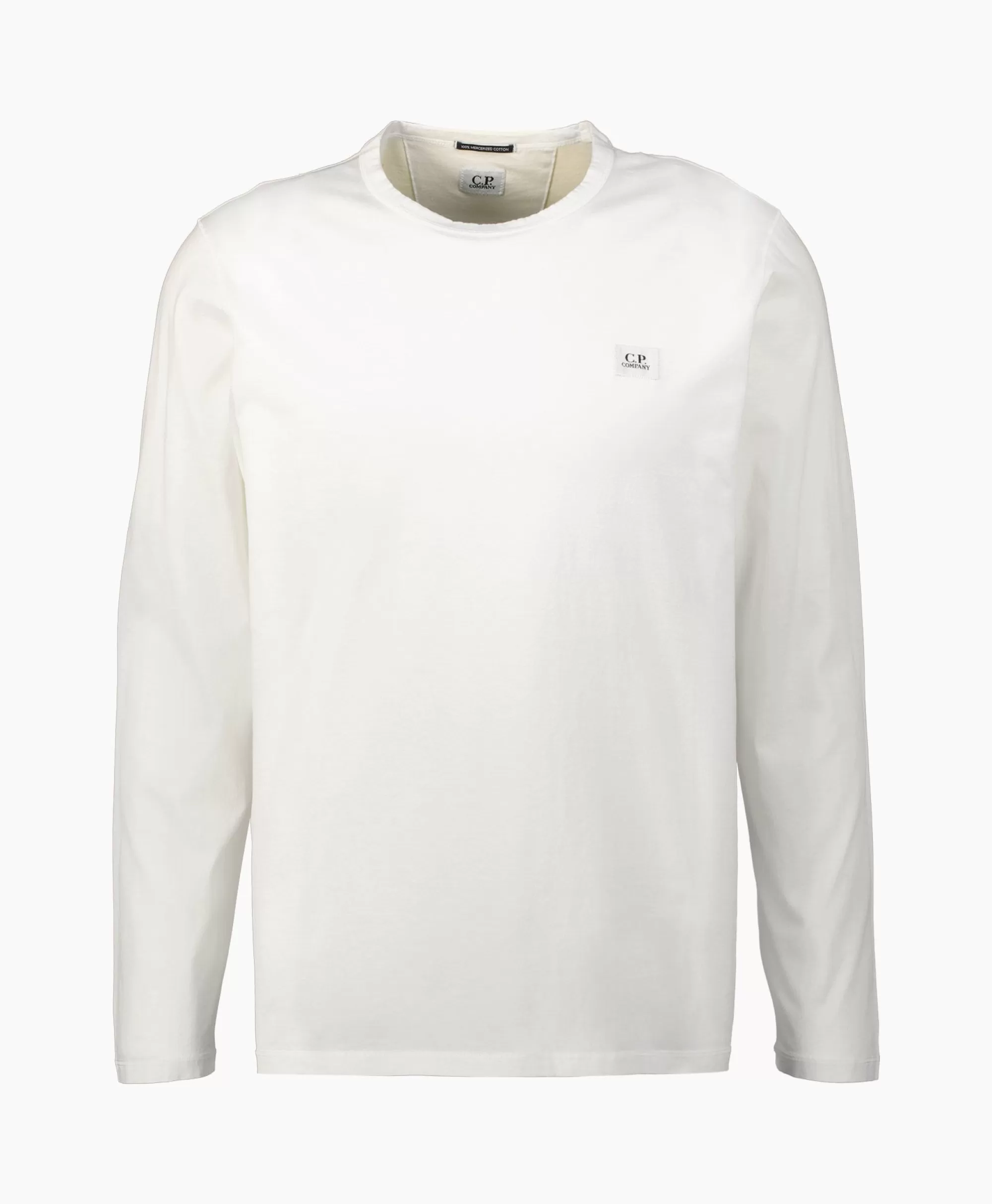 T-Shirts*Cp Company Longsleeve Mercerized Jersey Wit