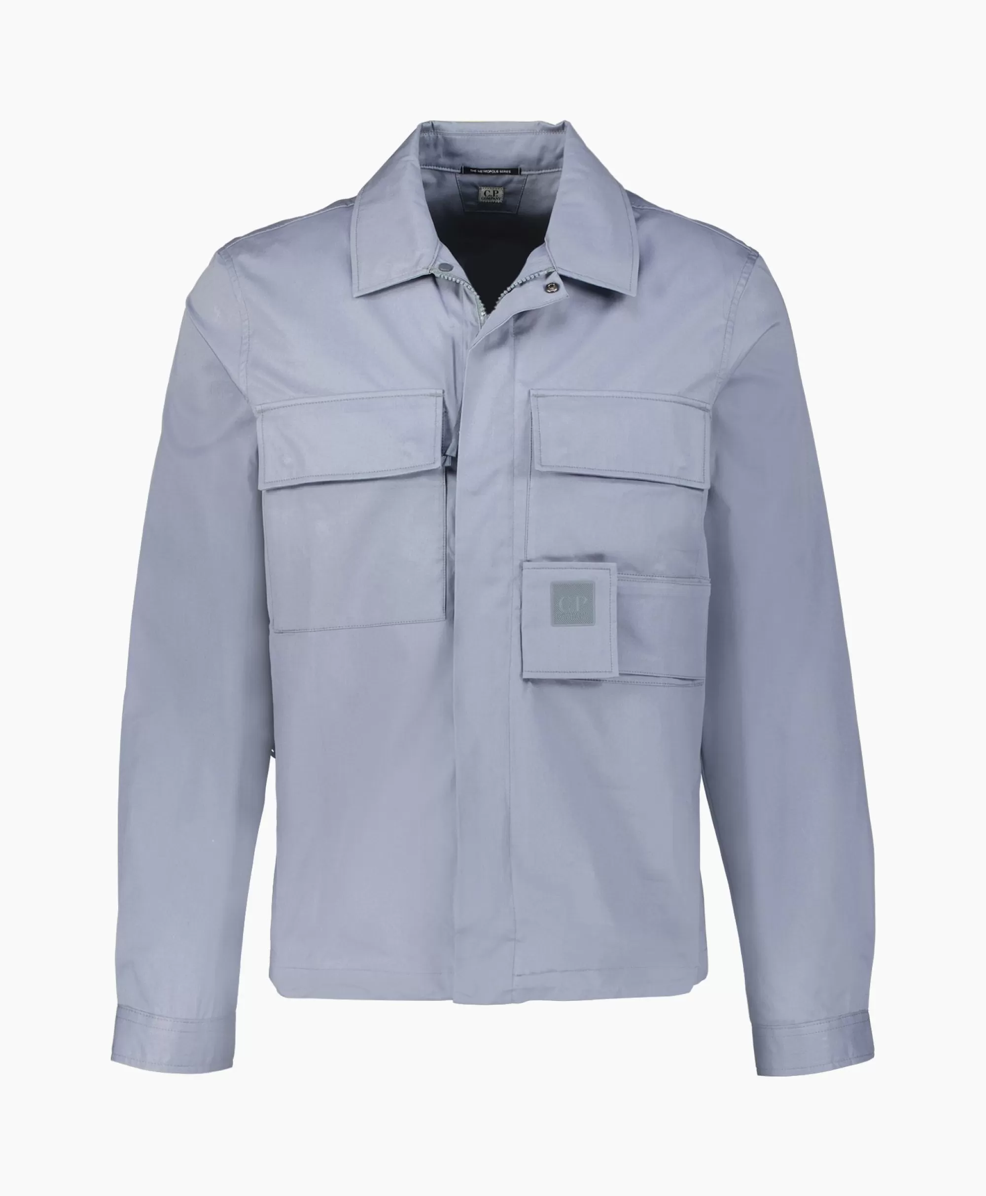 Overhemden*Cp Company Overhemd Metropolis Garbadine Pocket Shirt Blauw