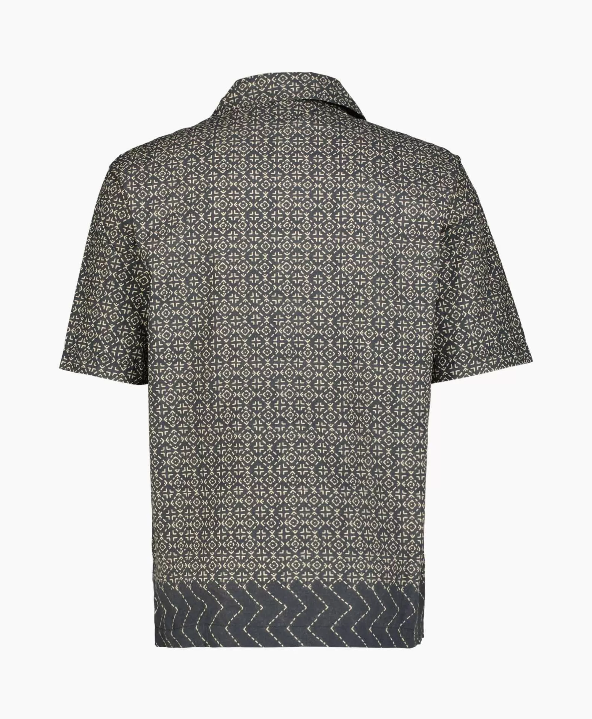 Overhemden*Cp Company Overhemd Popeline Baja Print Zwart