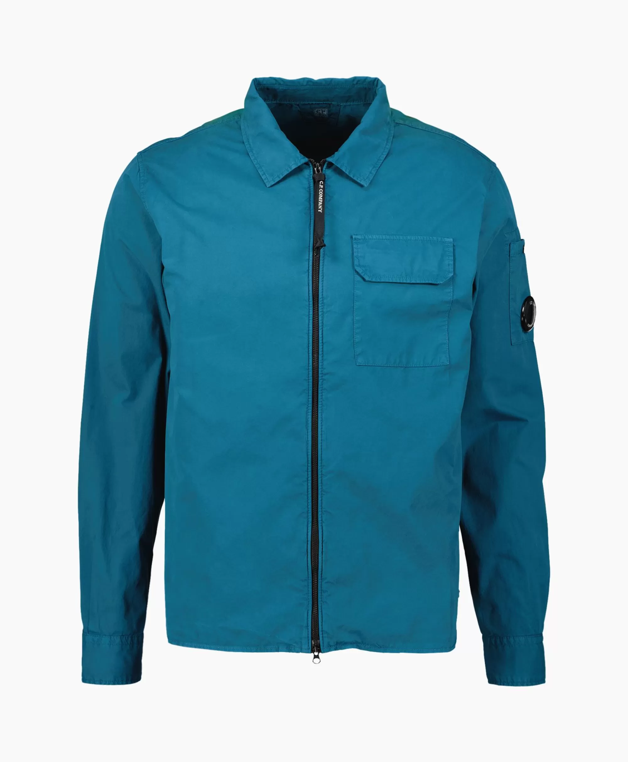 Jassen*Cp Company Overshirt Gabardine Zipped Blauw