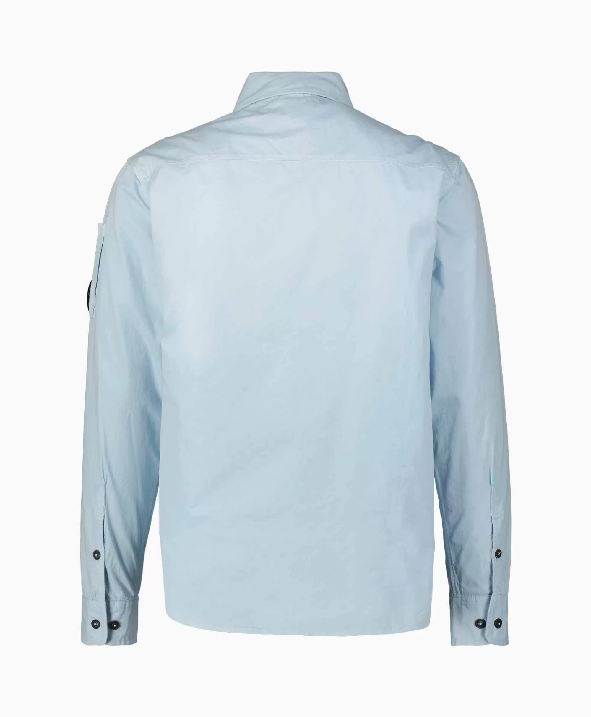 Jassen*Cp Company Overshirt Gabardine Zipped Licht Blauw