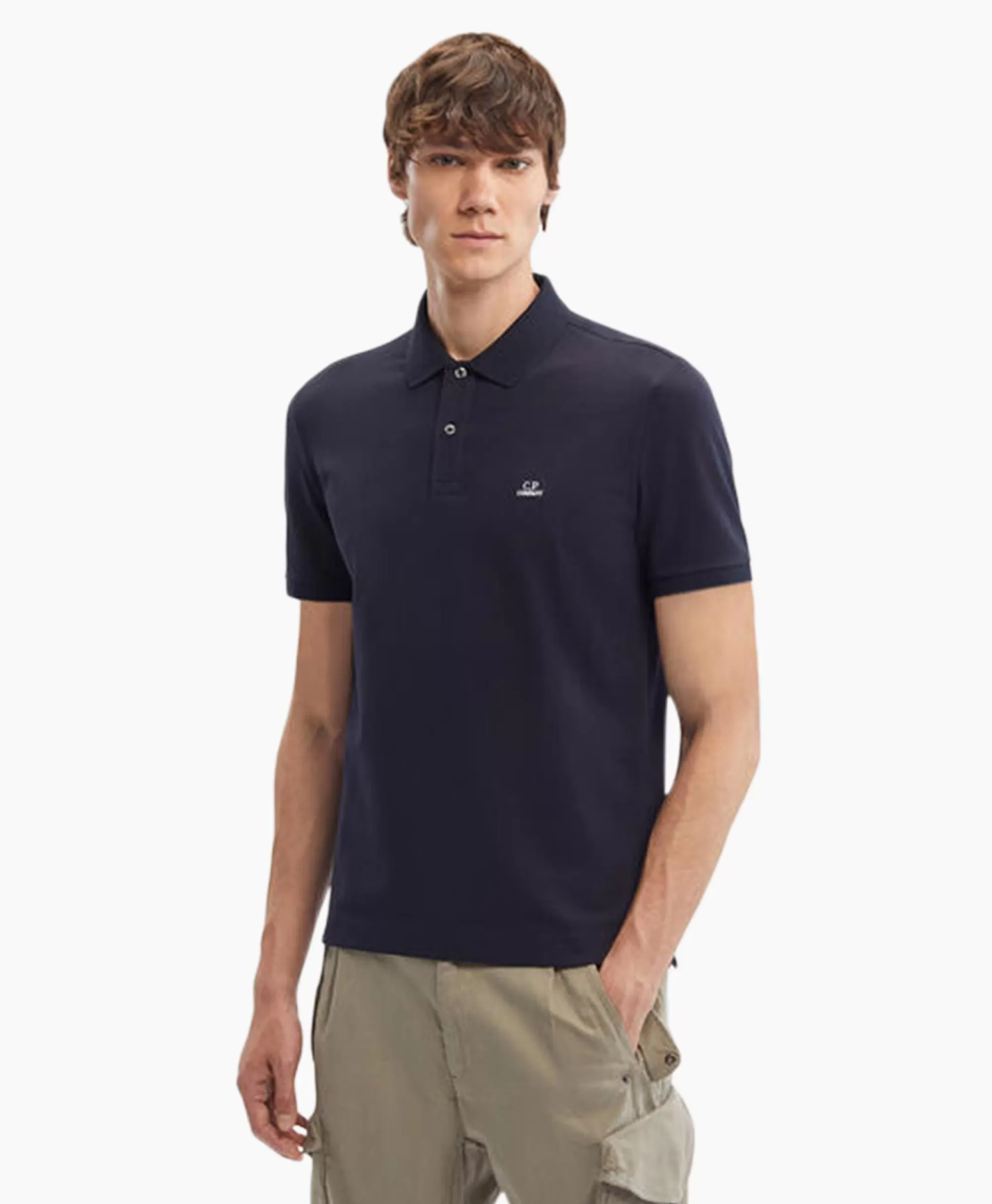 Polo'S*Cp Company Polo Stretch Piquet Regular Donker Blauw