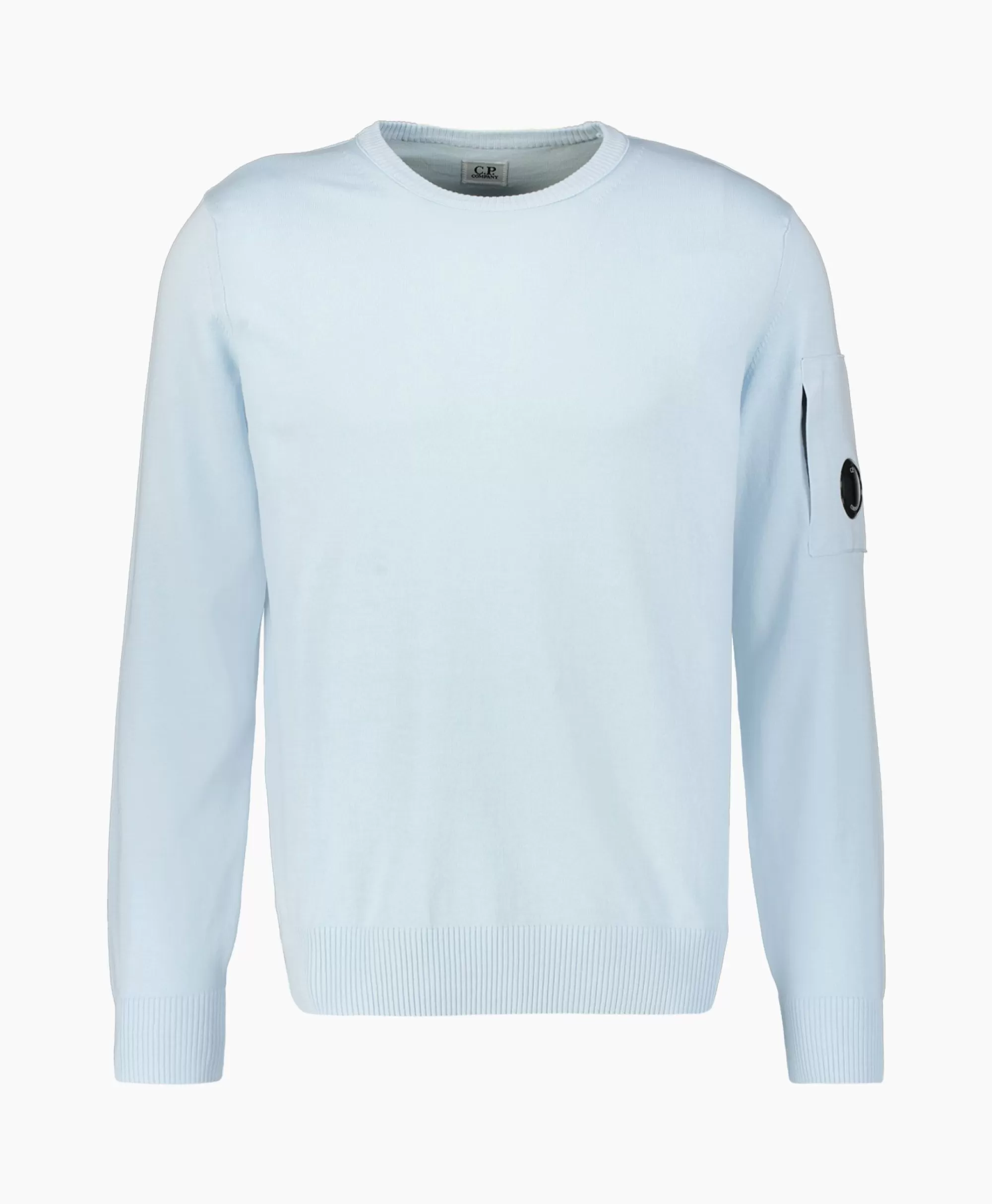 Truien*Cp Company Pullover Cotton Crepe Knit Licht Blauw