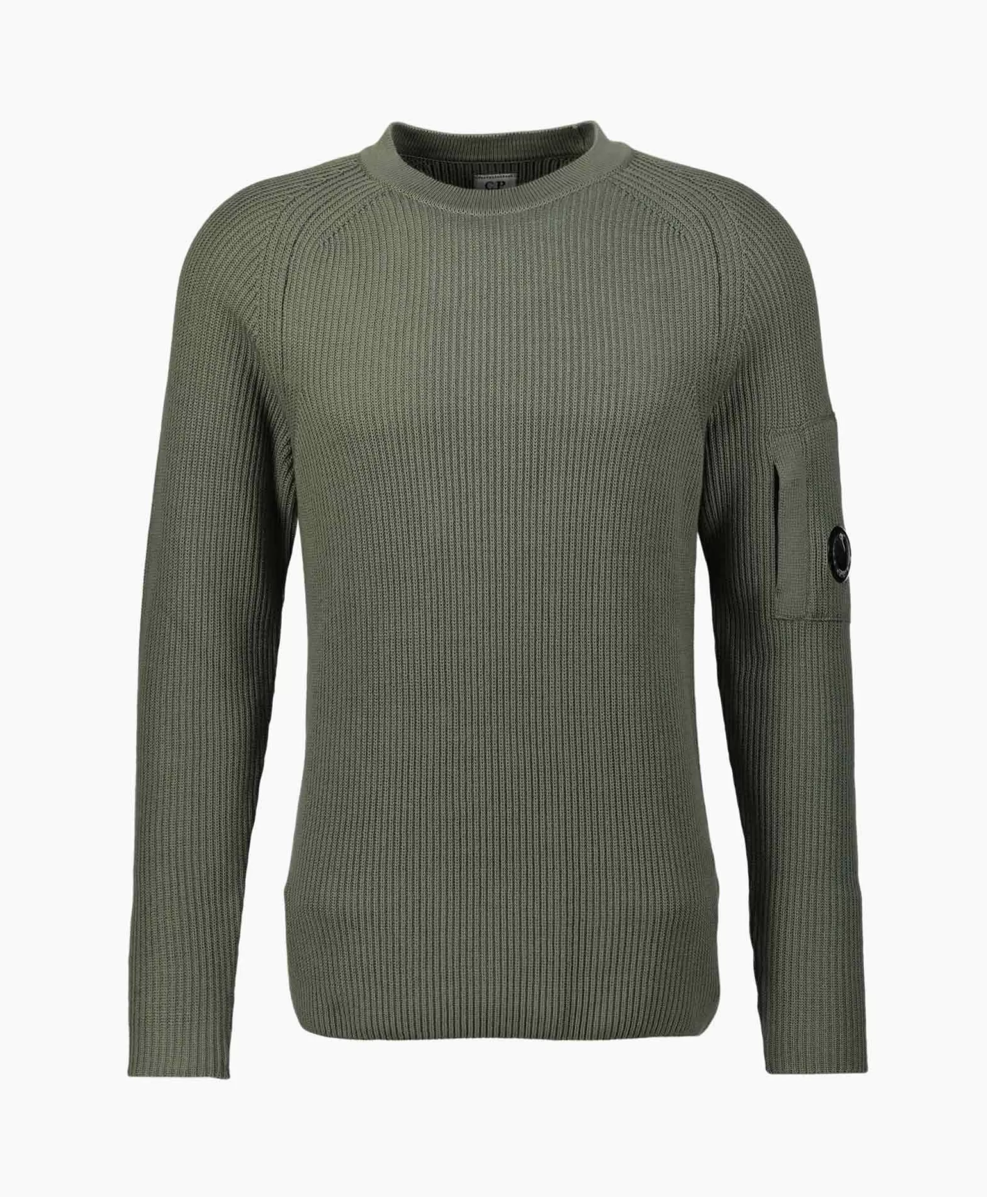 Truien*Cp Company Pullover Sea Island Ribbed Knit Groen