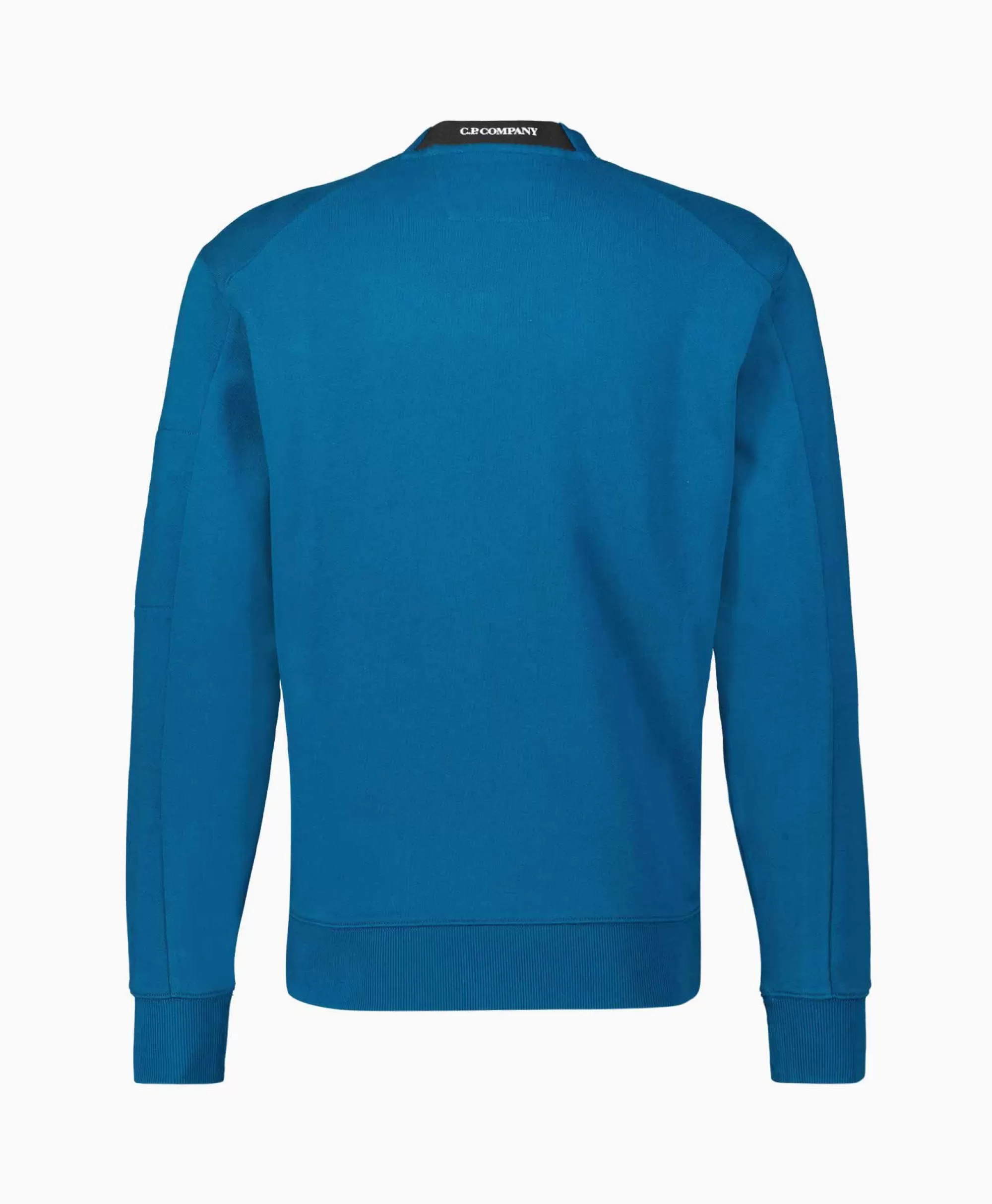 Truien*Cp Company Sweater Diagonal Raised Fleece Blauw