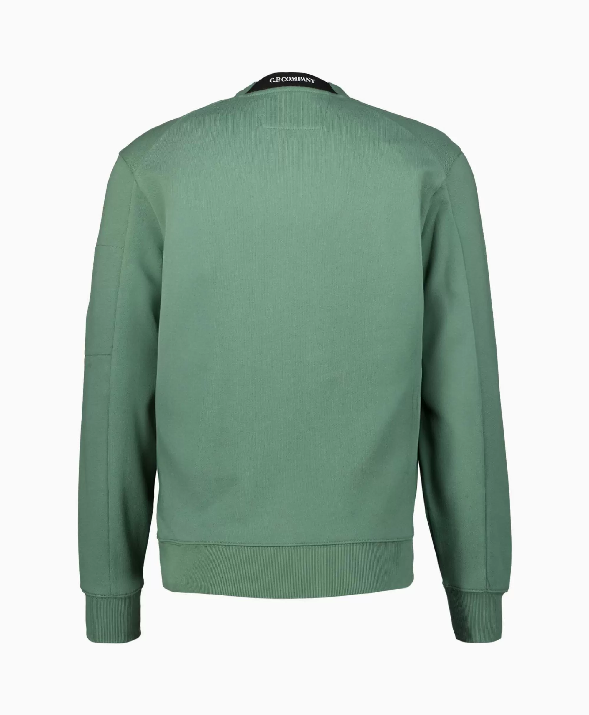 Truien*Cp Company Sweater Diagonal Raised Fleece Licht Groen