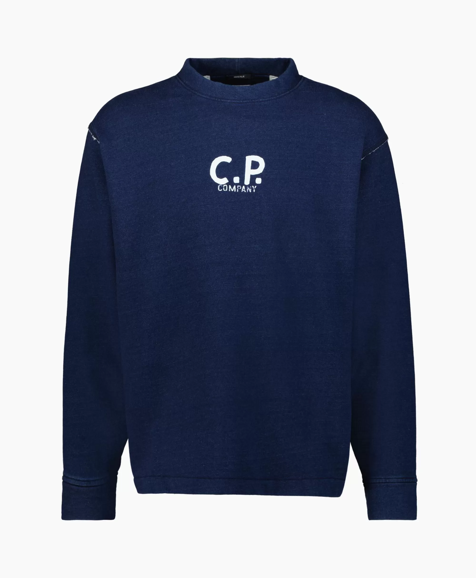 Truien*Cp Company Sweater Indigo Fleece Blauw