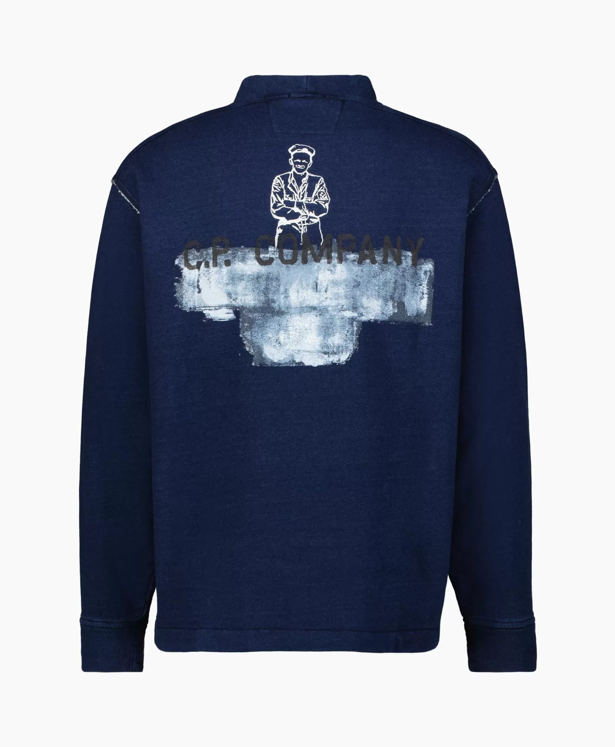 Truien*Cp Company Sweater Indigo Fleece Blauw