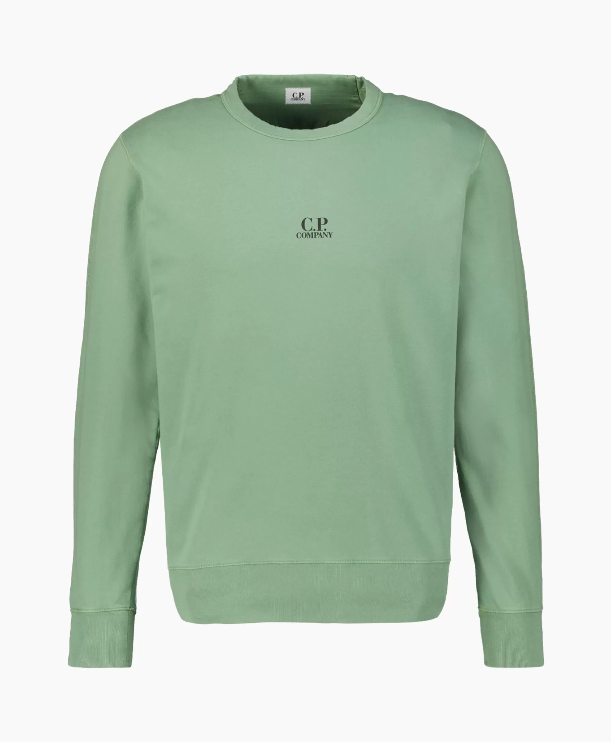 Truien*Cp Company Sweater Light Fleece Logo Groen