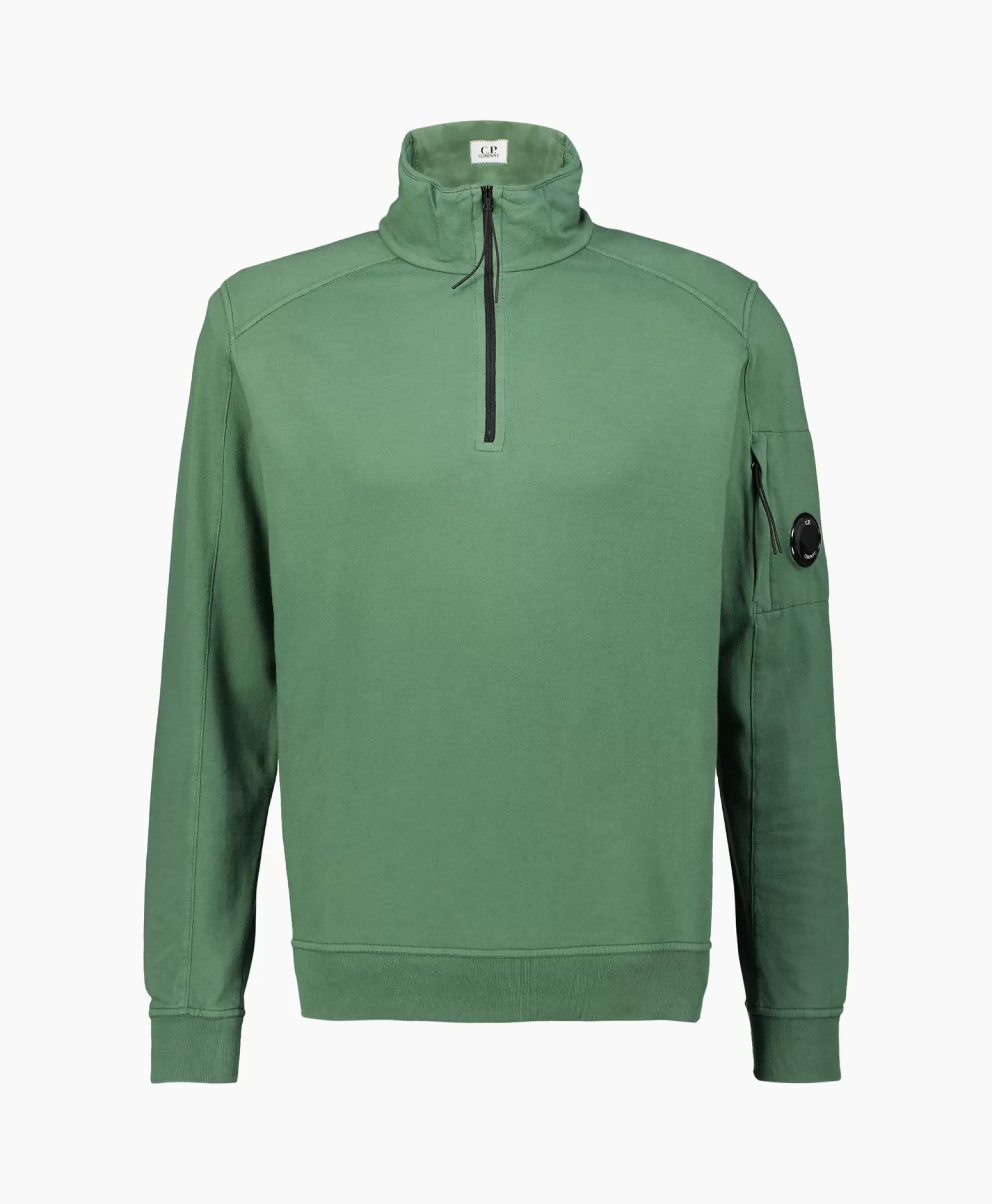 Truien*Cp Company Sweater Light Fleece Zipped Groen