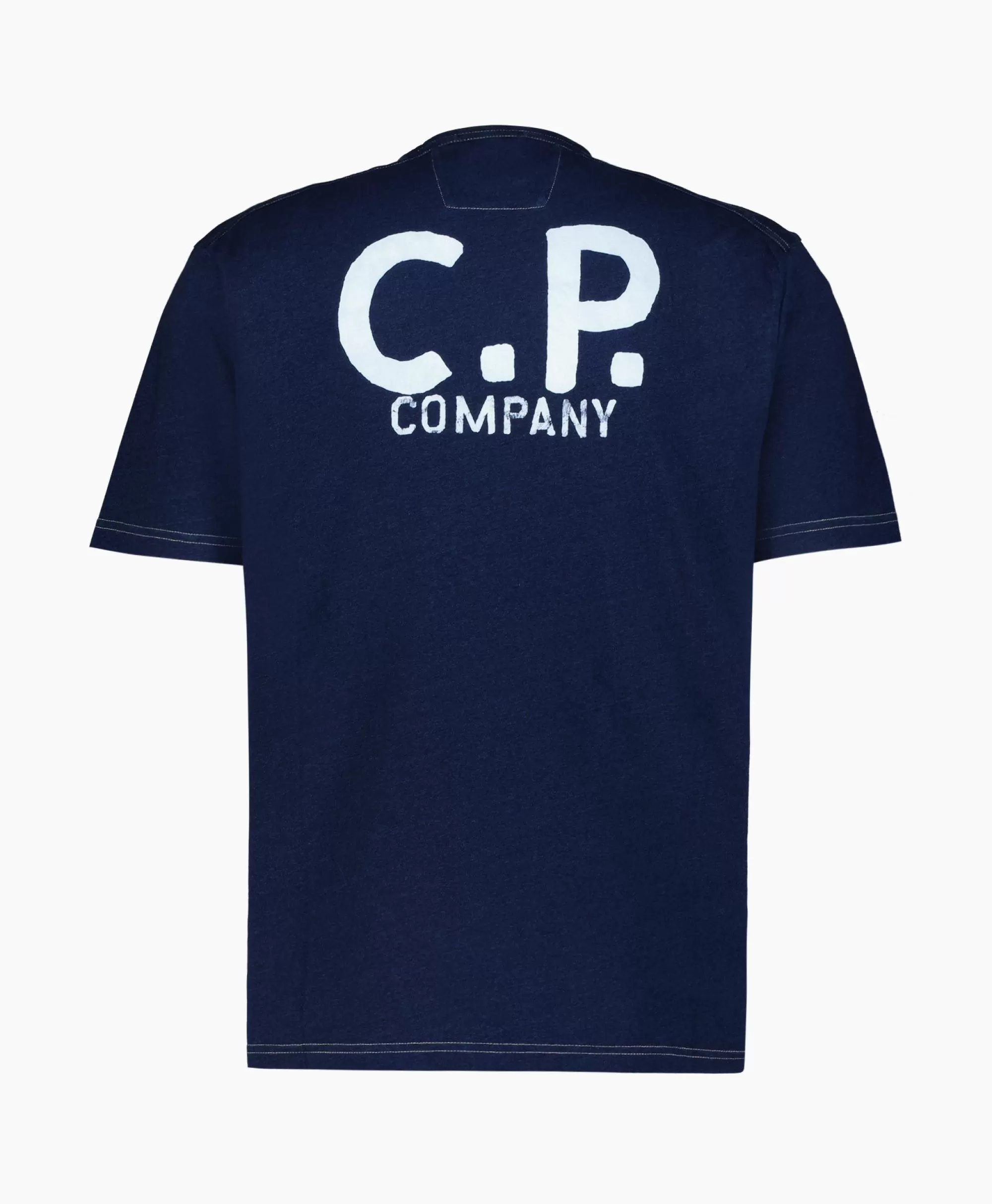 T-Shirts*Cp Company T-Shirt Indigo Jersey Blauw