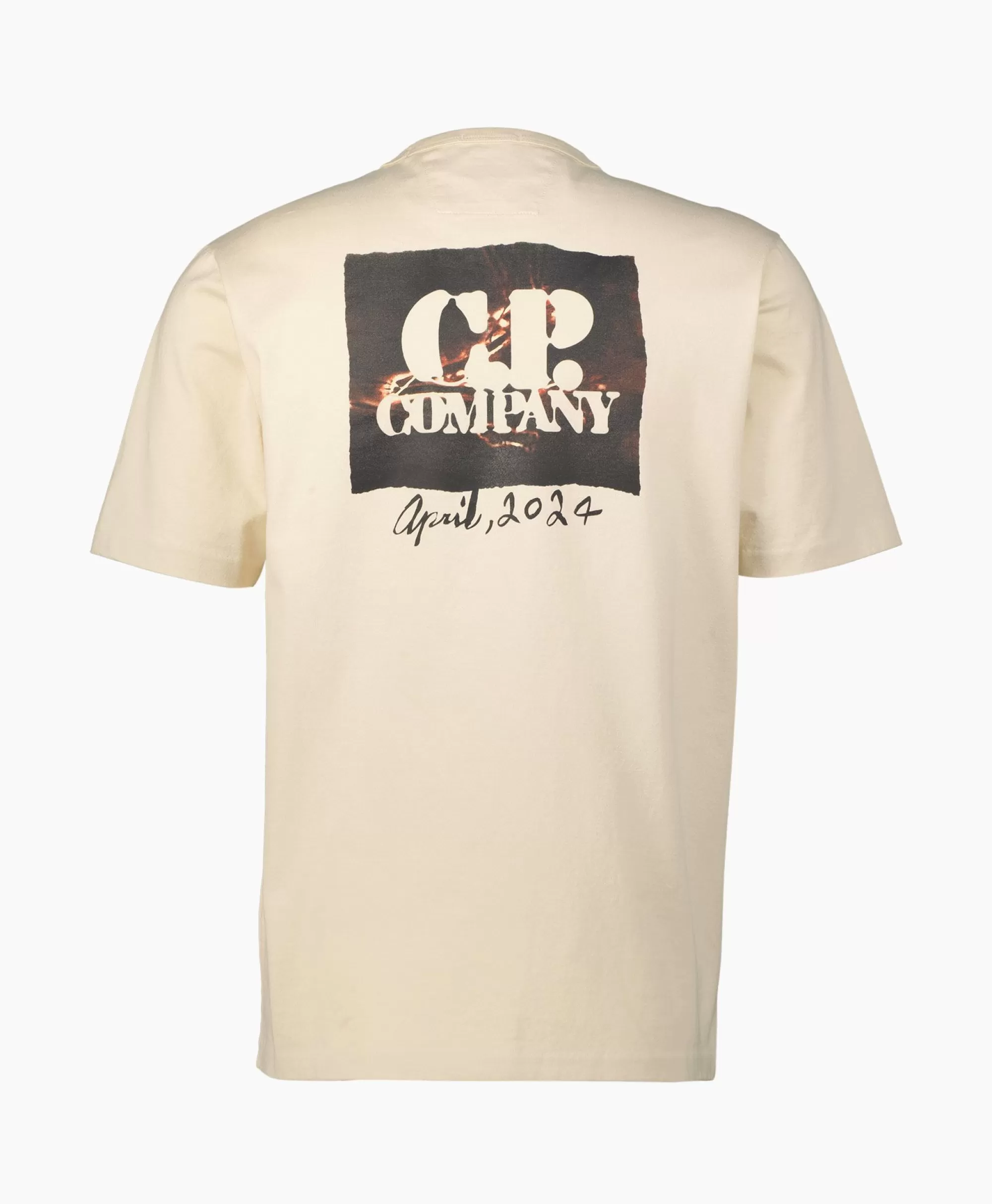 T-Shirts*Cp Company T-Shirt Mercerized Jersey Graphic Ecru