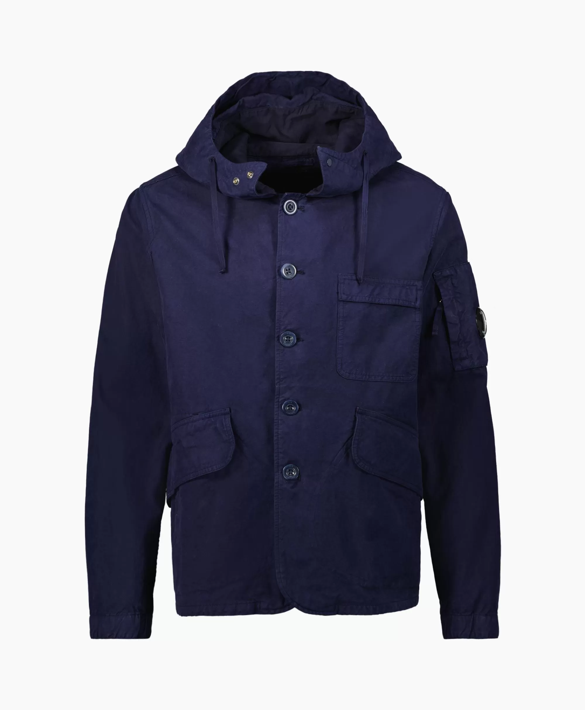 Jassen*Cp Company Vest B Hooded Jacket Donker Blauw