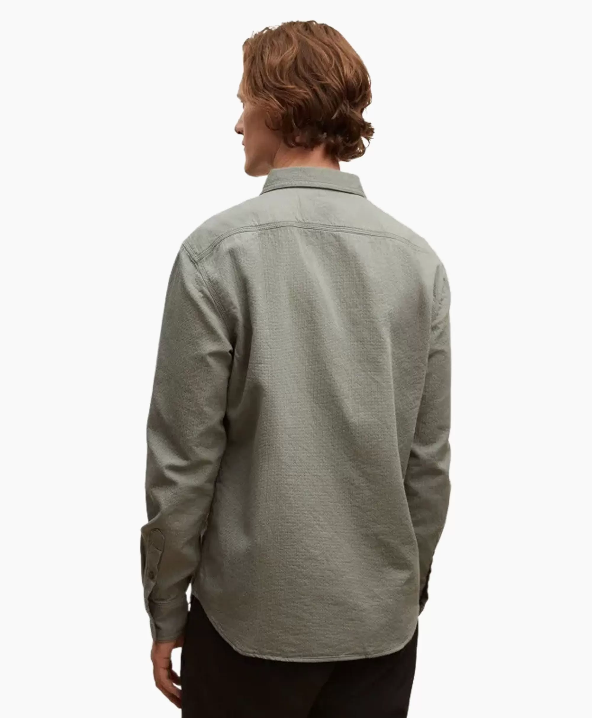 Overhemden*Denham Overhemd Worker Reg Shirt Sfm Groen