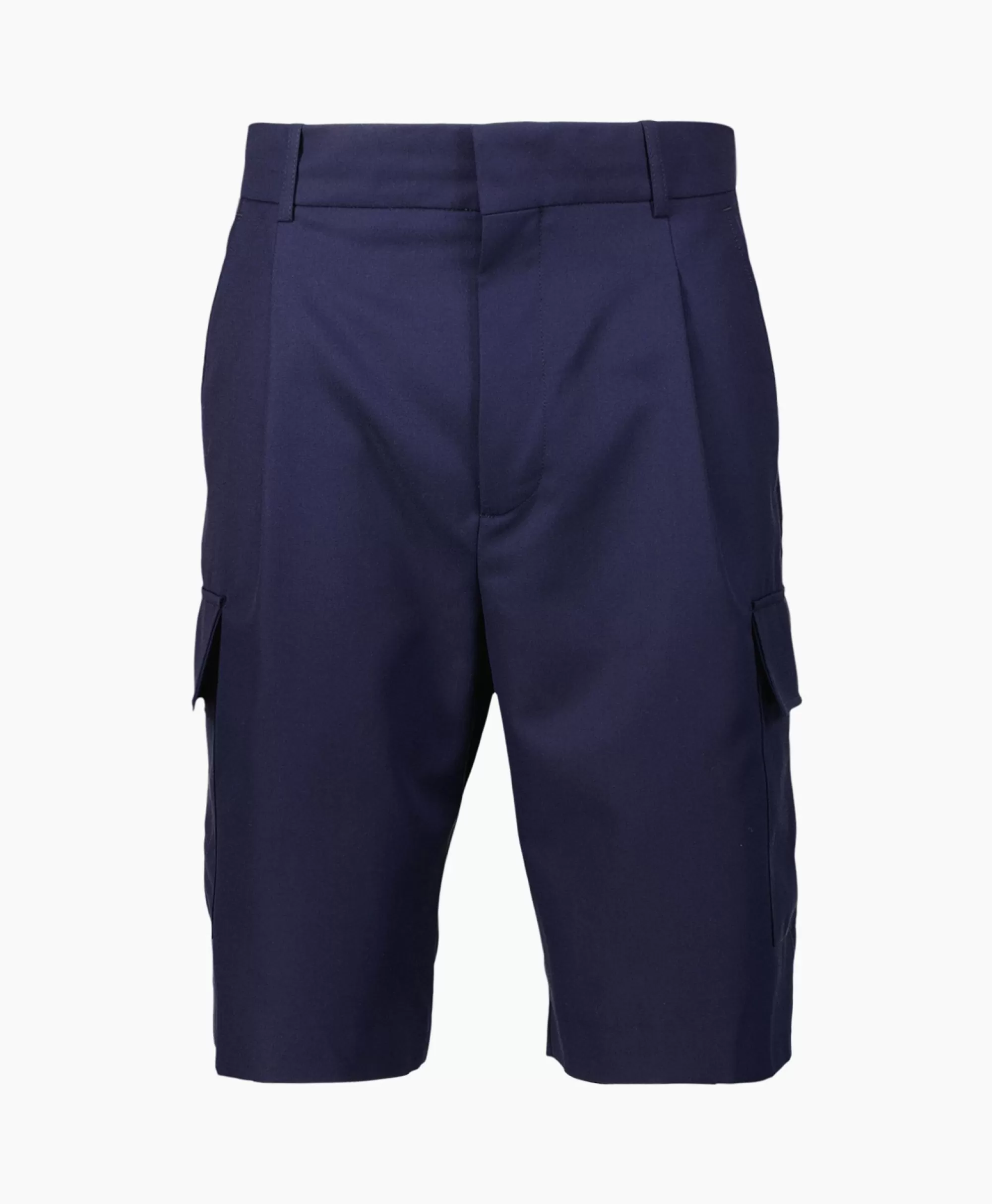 Broeken*Drole De Monsieur Korte Broek Le Short Cargo Laine Donker Blauw