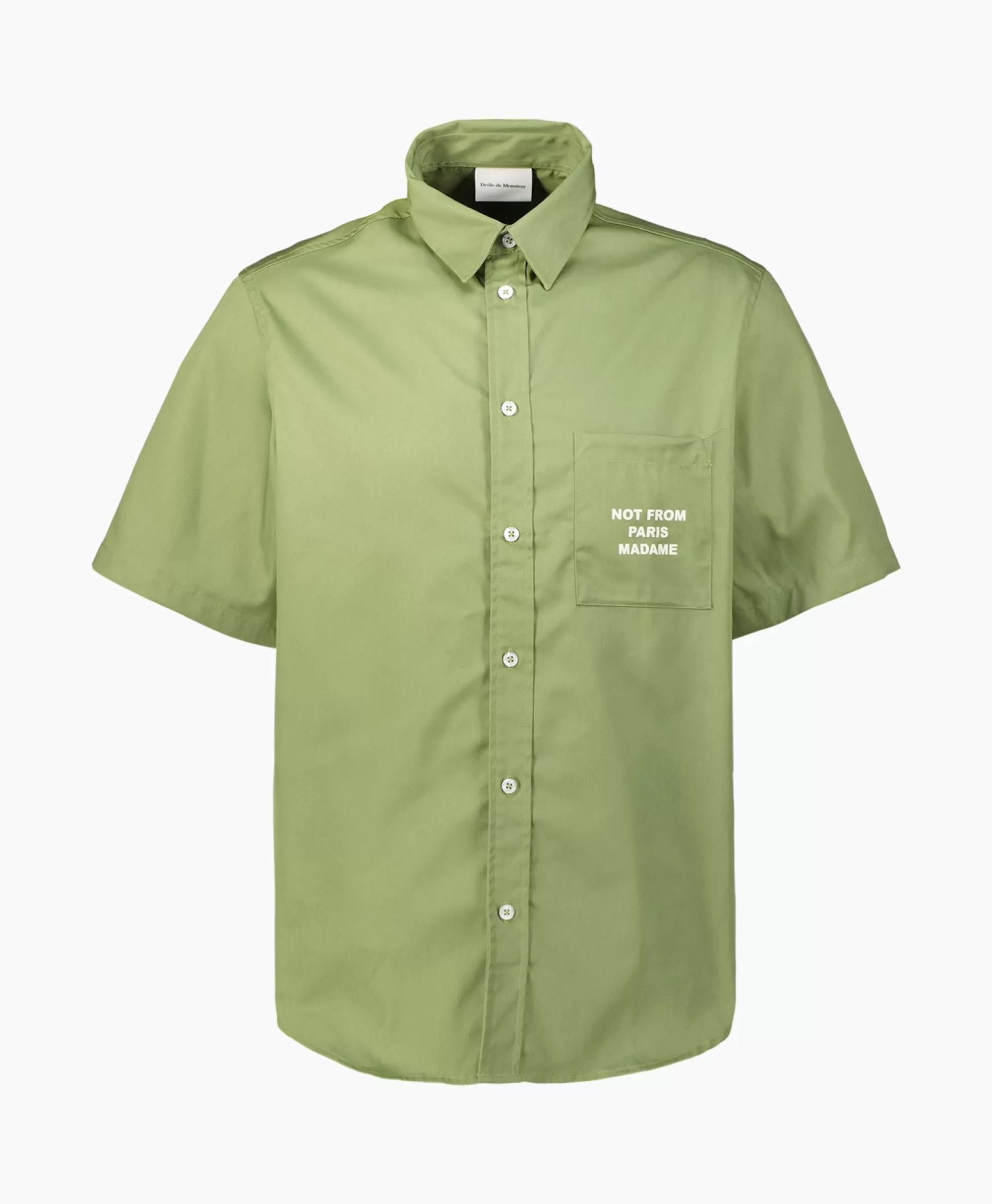 Overhemden*Drole De Monsieur Overhemd La Chemise Slogan Khaki