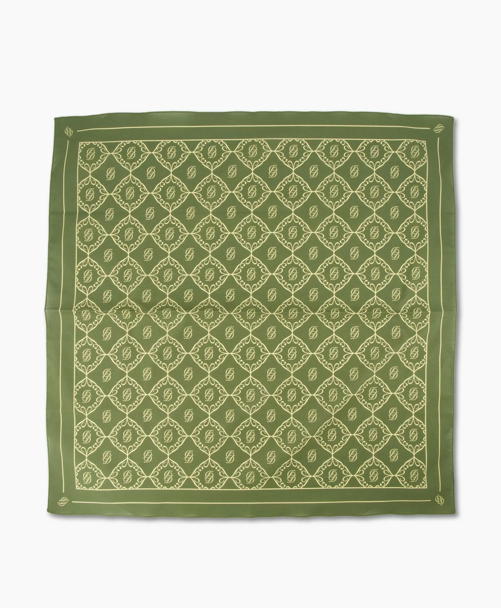 Sjaals*Drole De Monsieur Sjaal La Foulard Monogramme Khaki