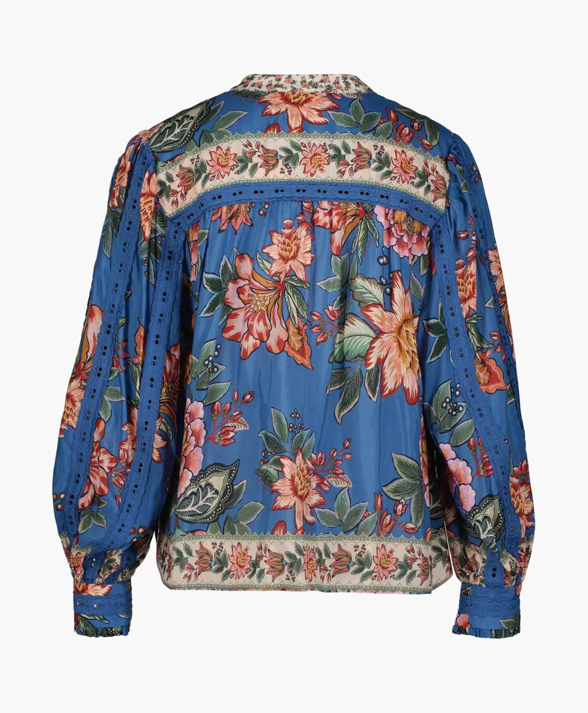 Blouses*Farm Rio Blouse Wonderful Bouquet Blue Blauw