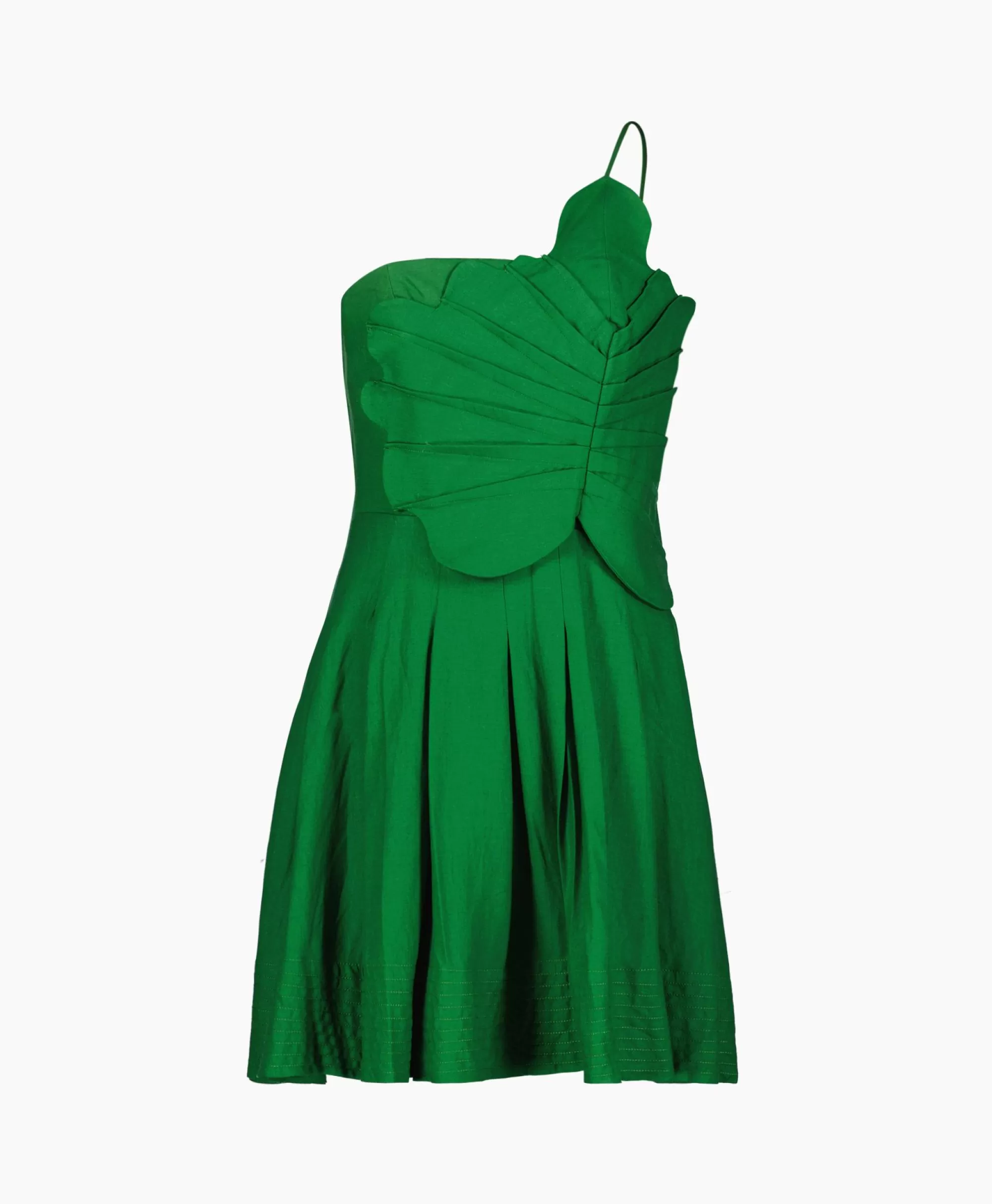 Bruiloftskleding*Farm Rio Mini Jurk Green One Shoulder Lea Groen